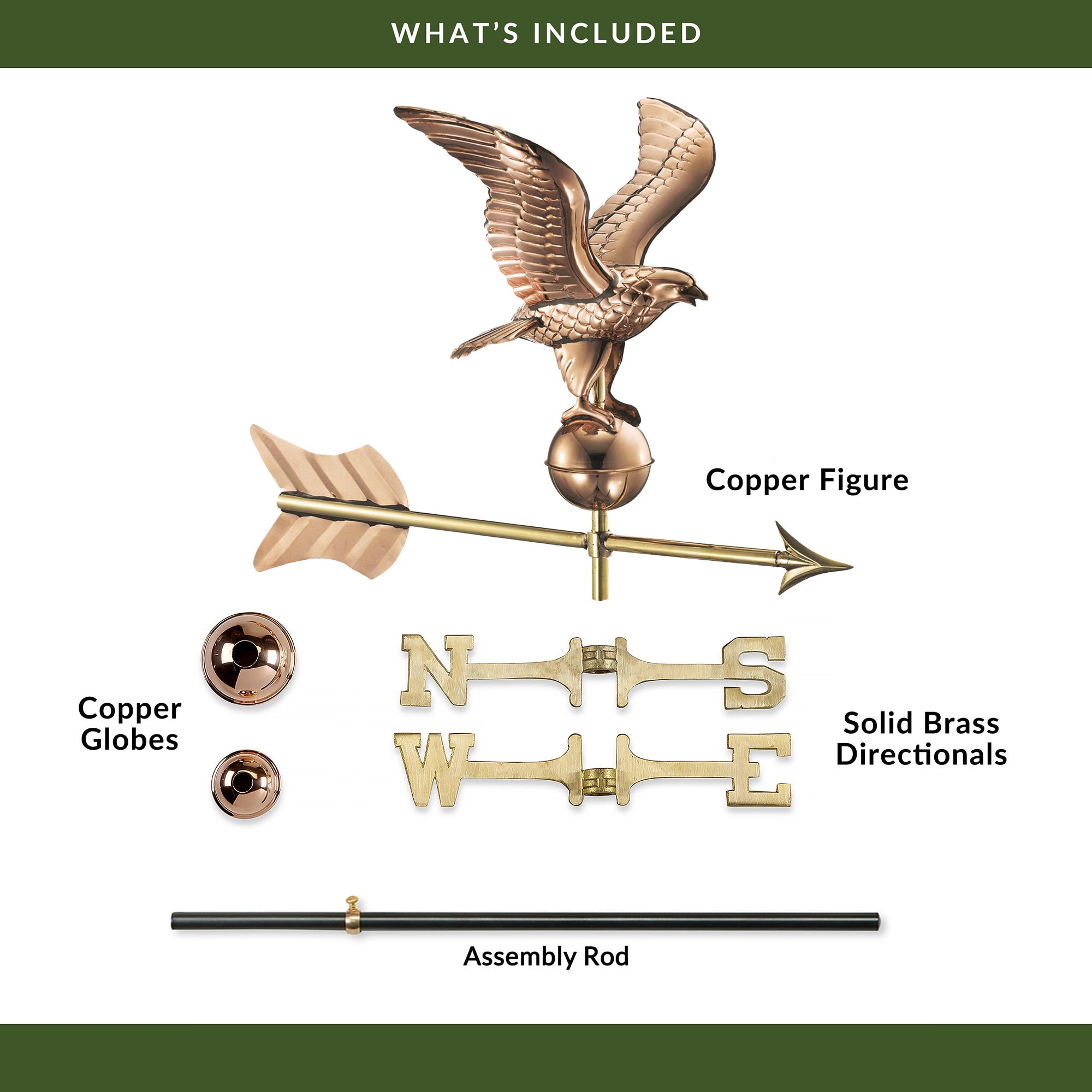 11" Wingspan Eagle Cottage Weathervane - Evira