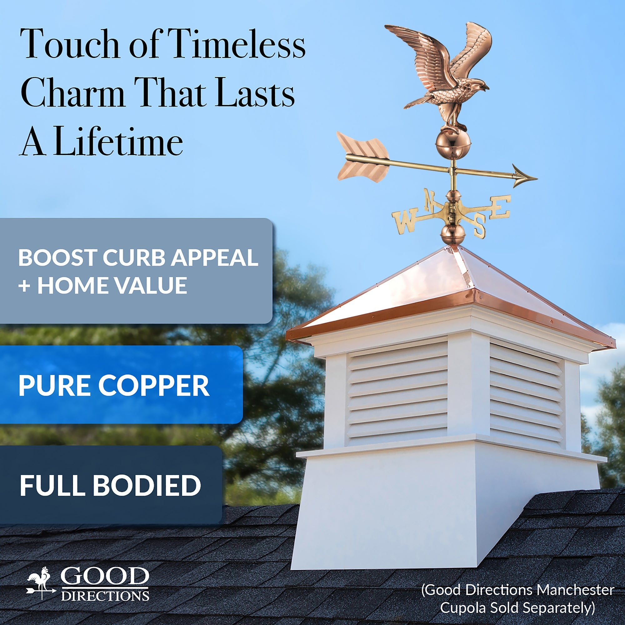 11" Wingspan Eagle Cottage Weathervane - Evira