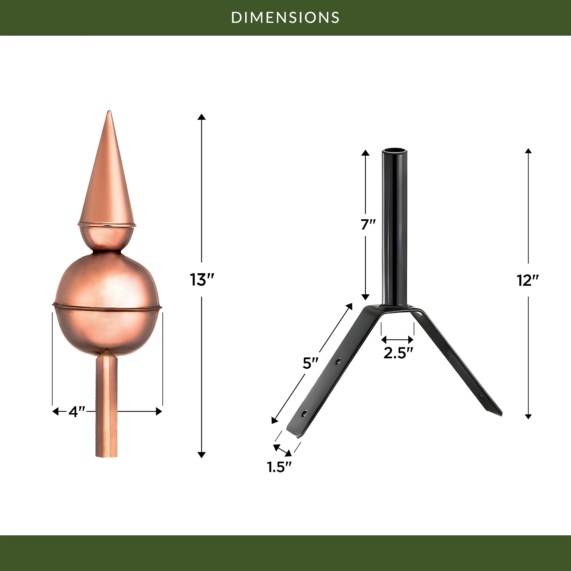 13" Avalon Rooftop Finial - Evira