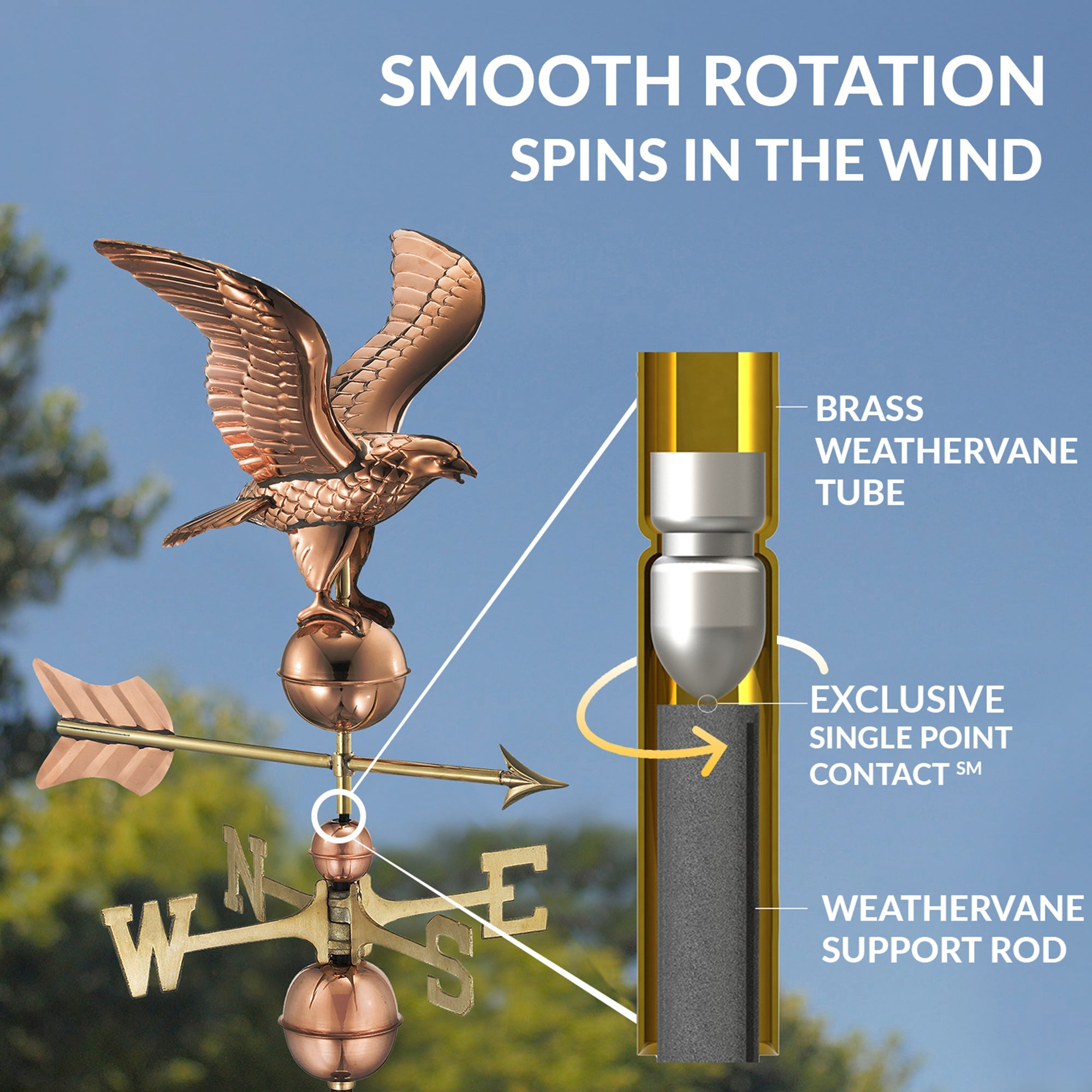 16" Wingspan Eagle Cottage Weathervane - Evira