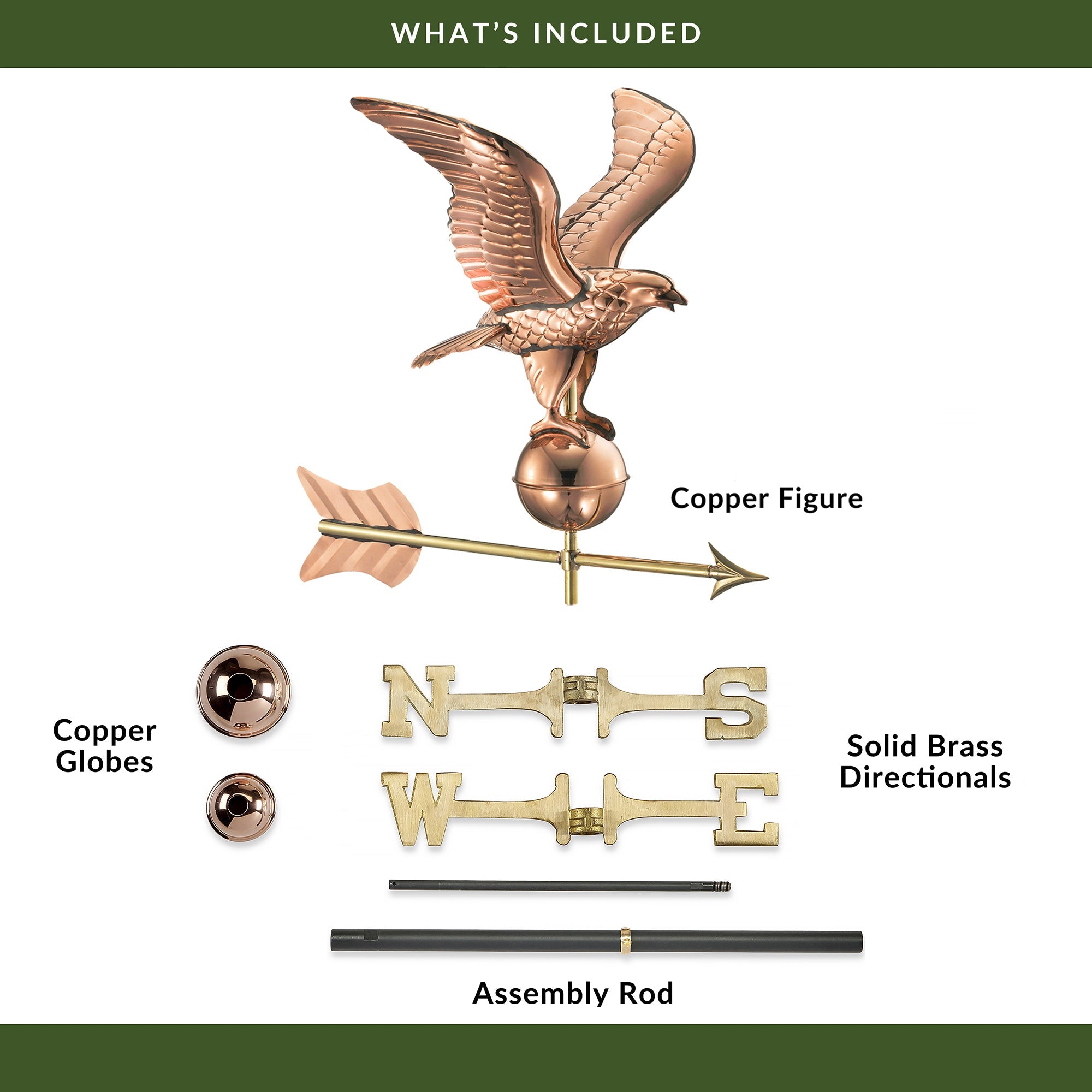 16" Wingspan Eagle Cottage Weathervane - Evira