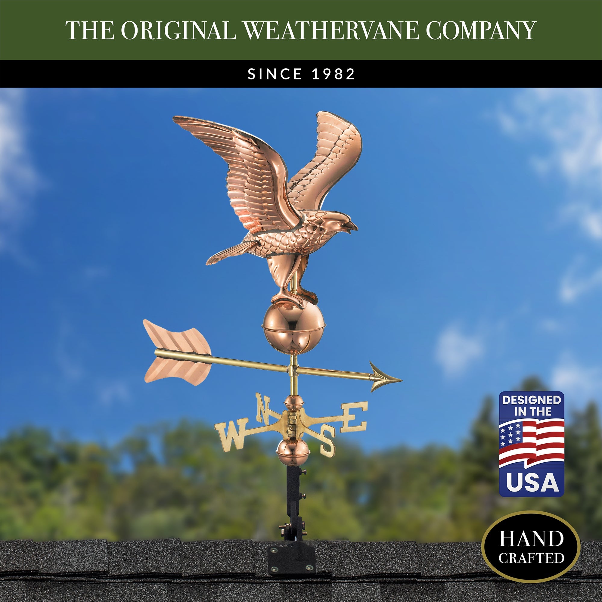 16" Wingspan Eagle Cottage Weathervane - Evira