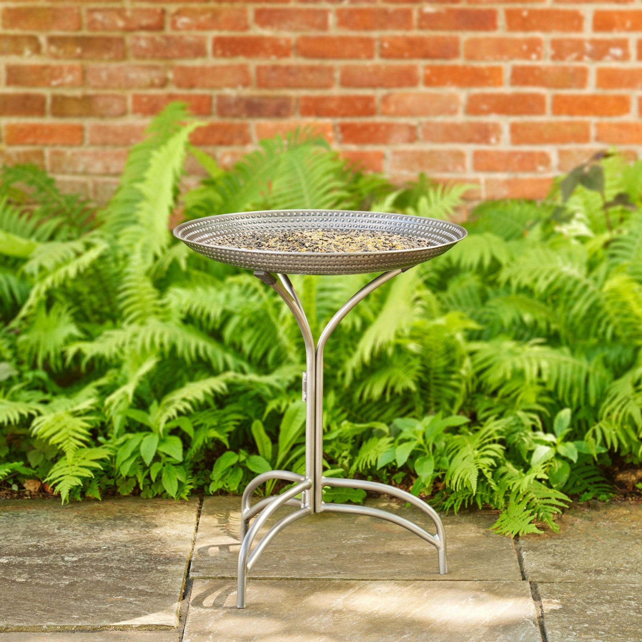 20" Pewter Copper Bird Bath with Stand - Evira