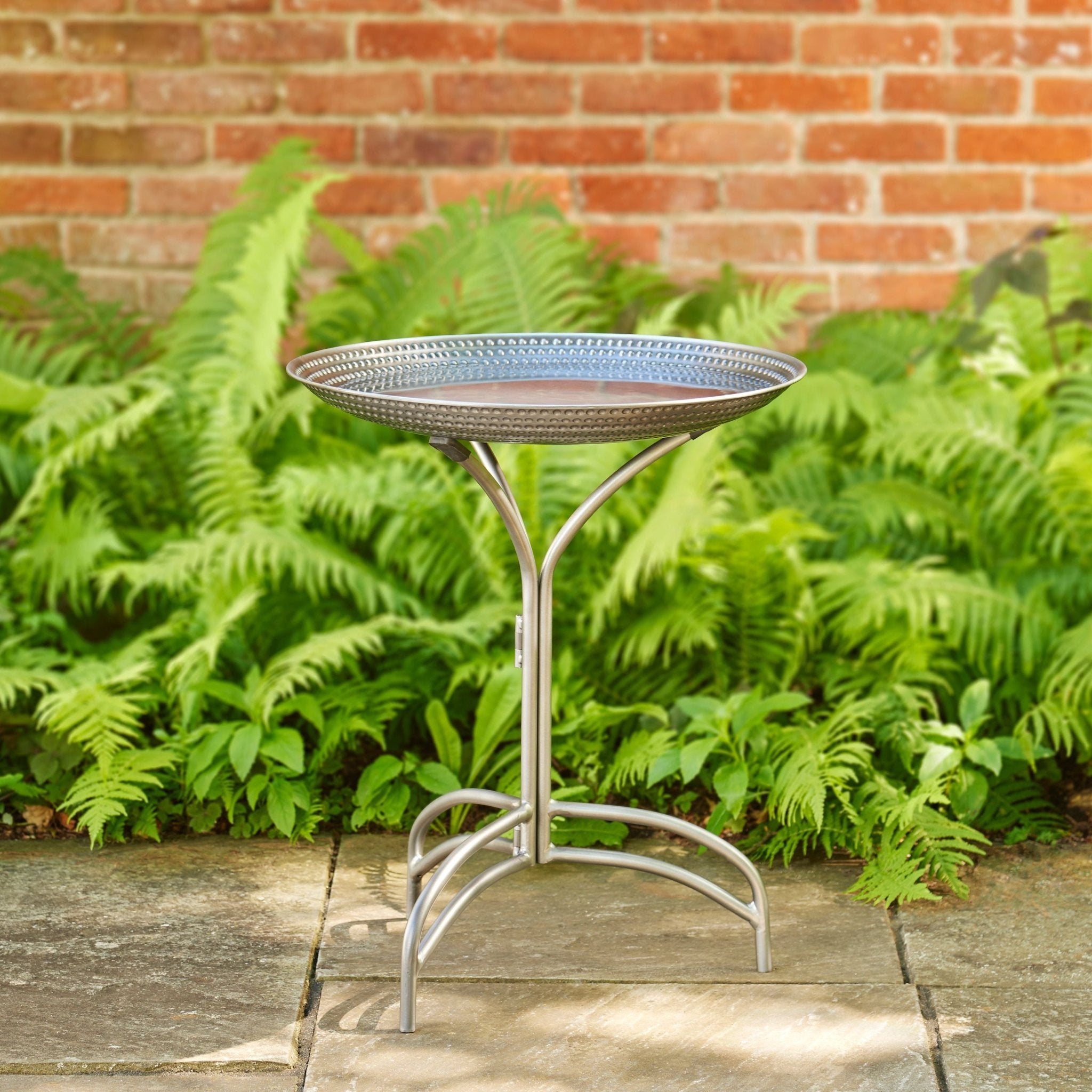 20" Pewter Copper Bird Bath with Stand - Evira