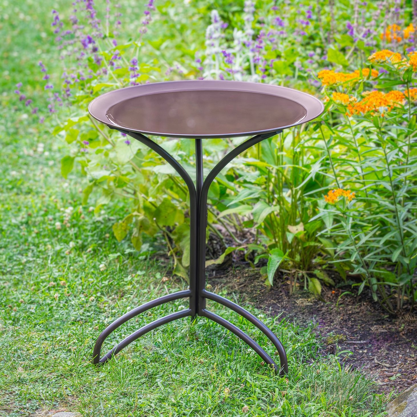 20“� Rust Bird Bath with Stand - Evira