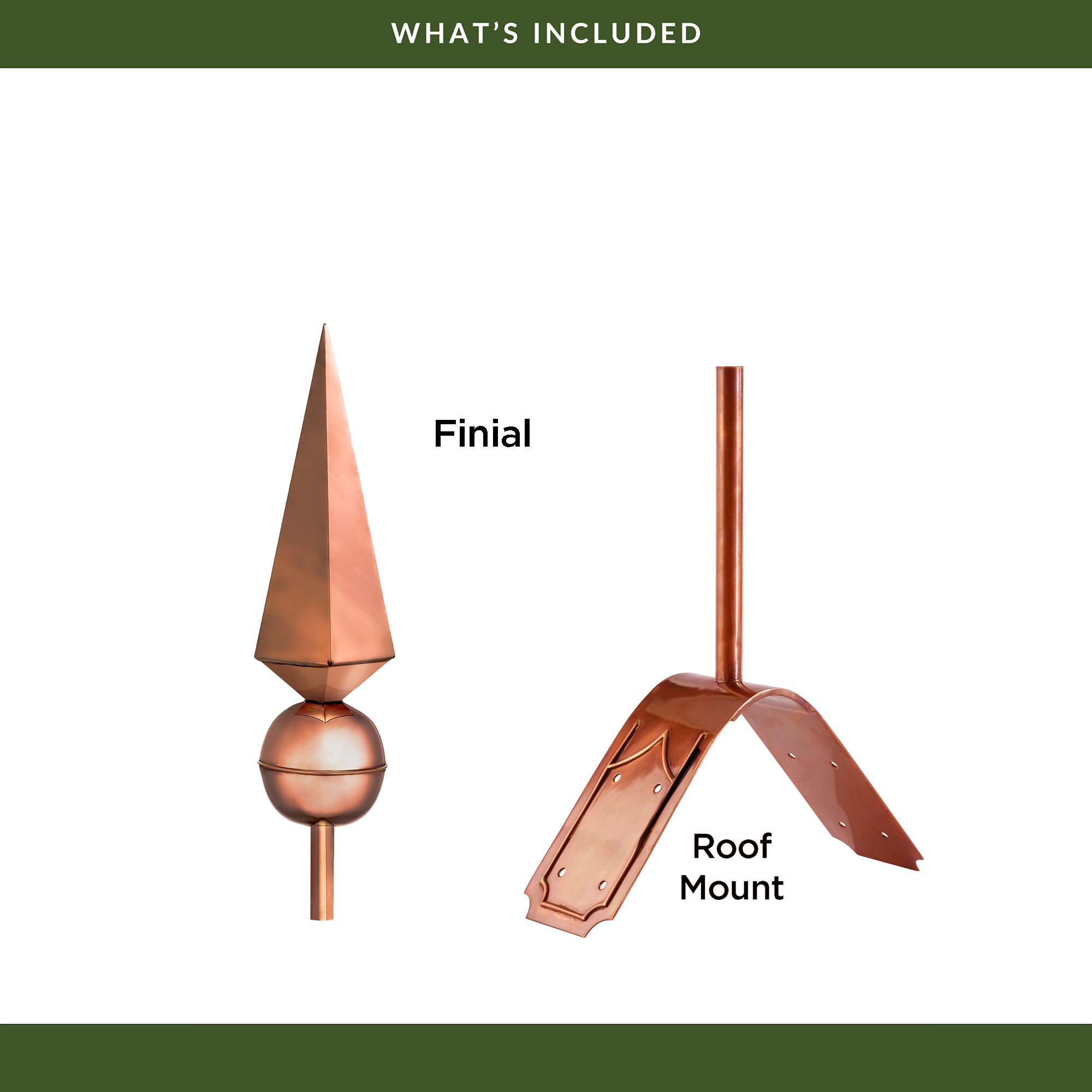 24" Lancelot Finial with Decorative Roof Mount   - Evira