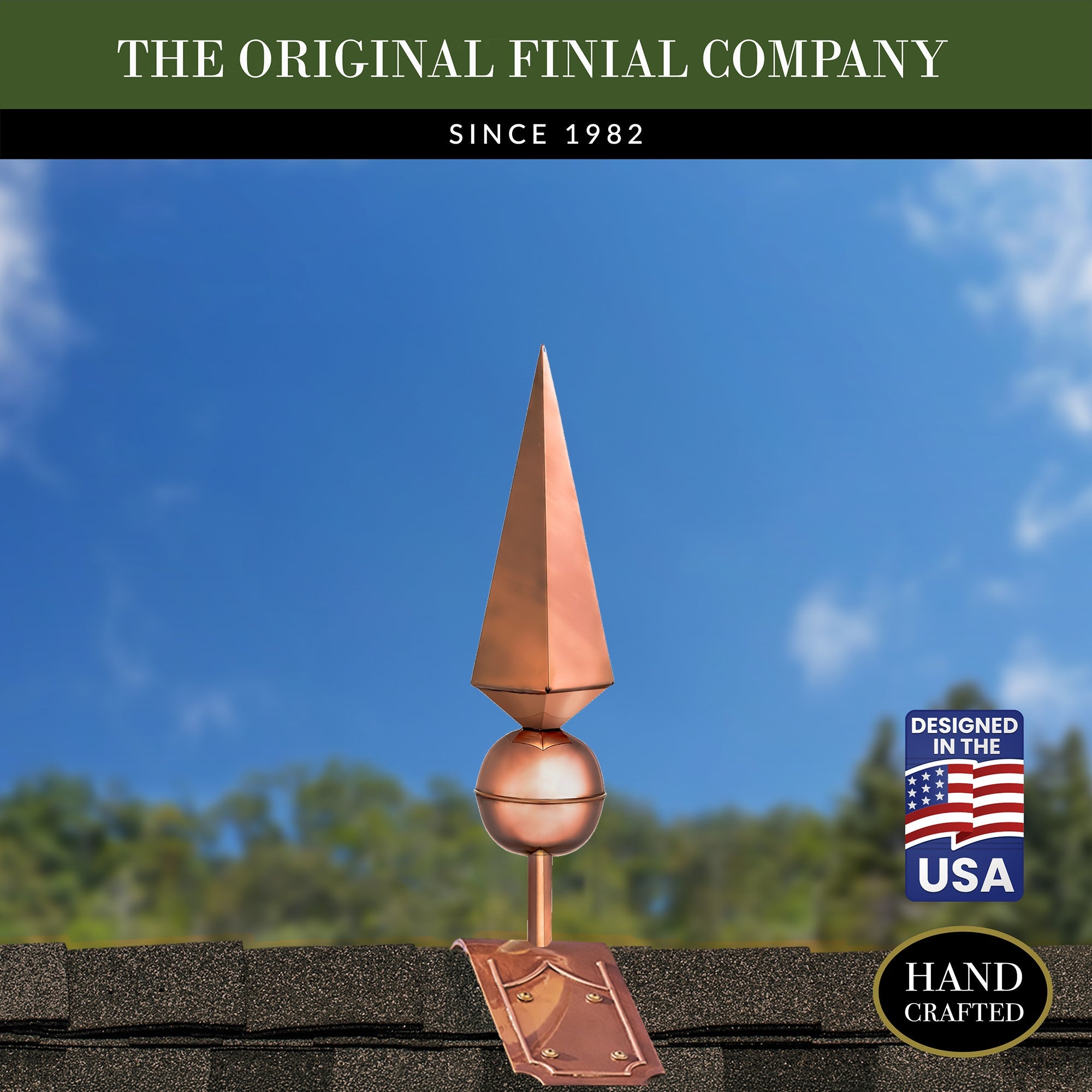 24" Lancelot Finial with Decorative Roof Mount   - Evira