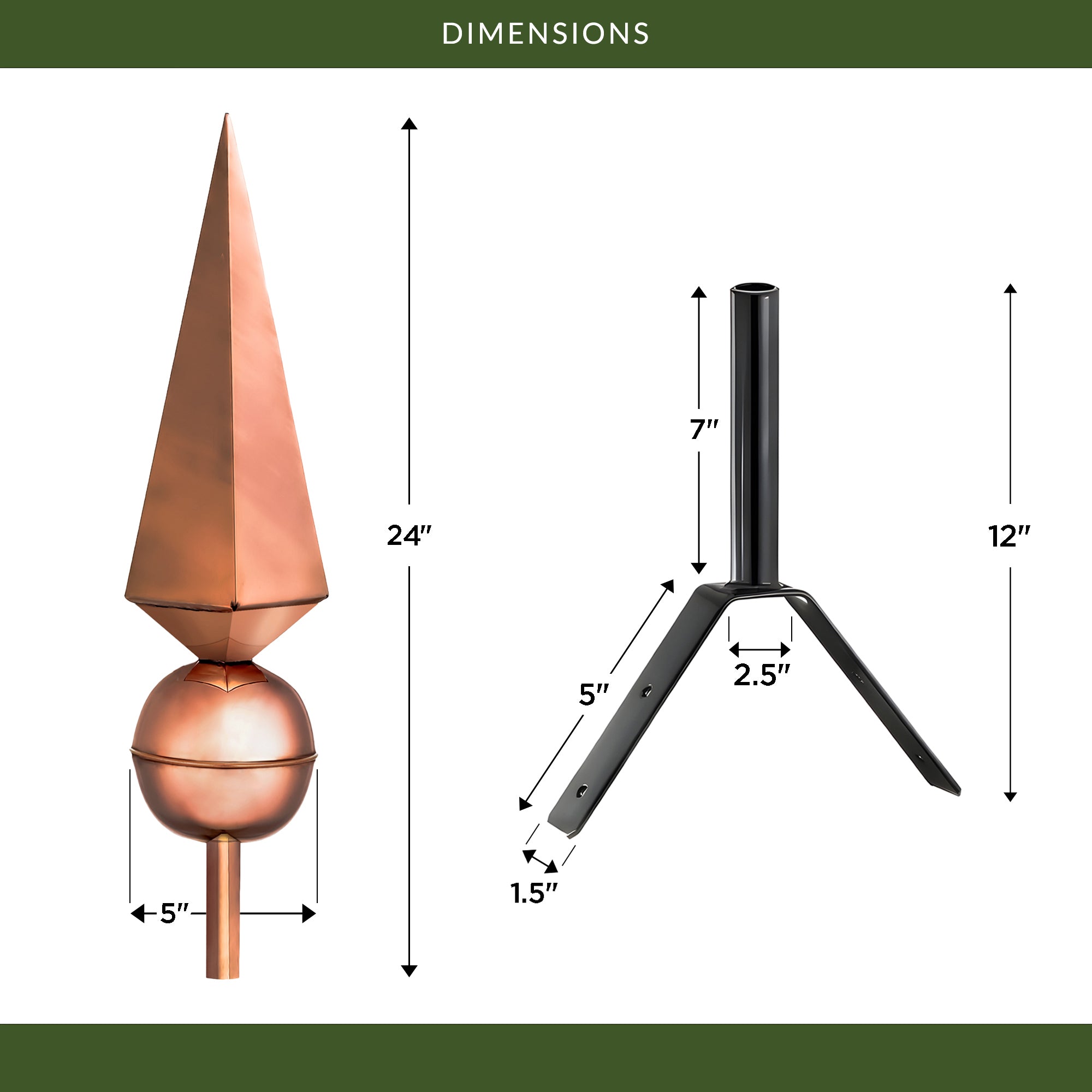 24" Lancelot Rooftop Finial - Evira