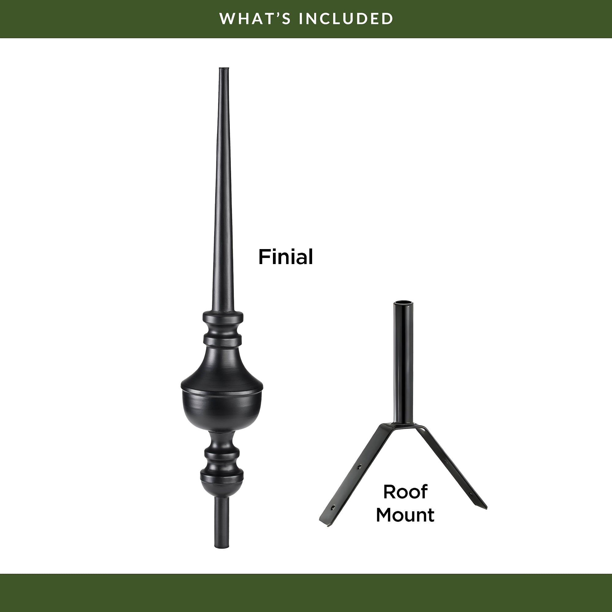 27" Victoria Black Aluminum Finial - Evira