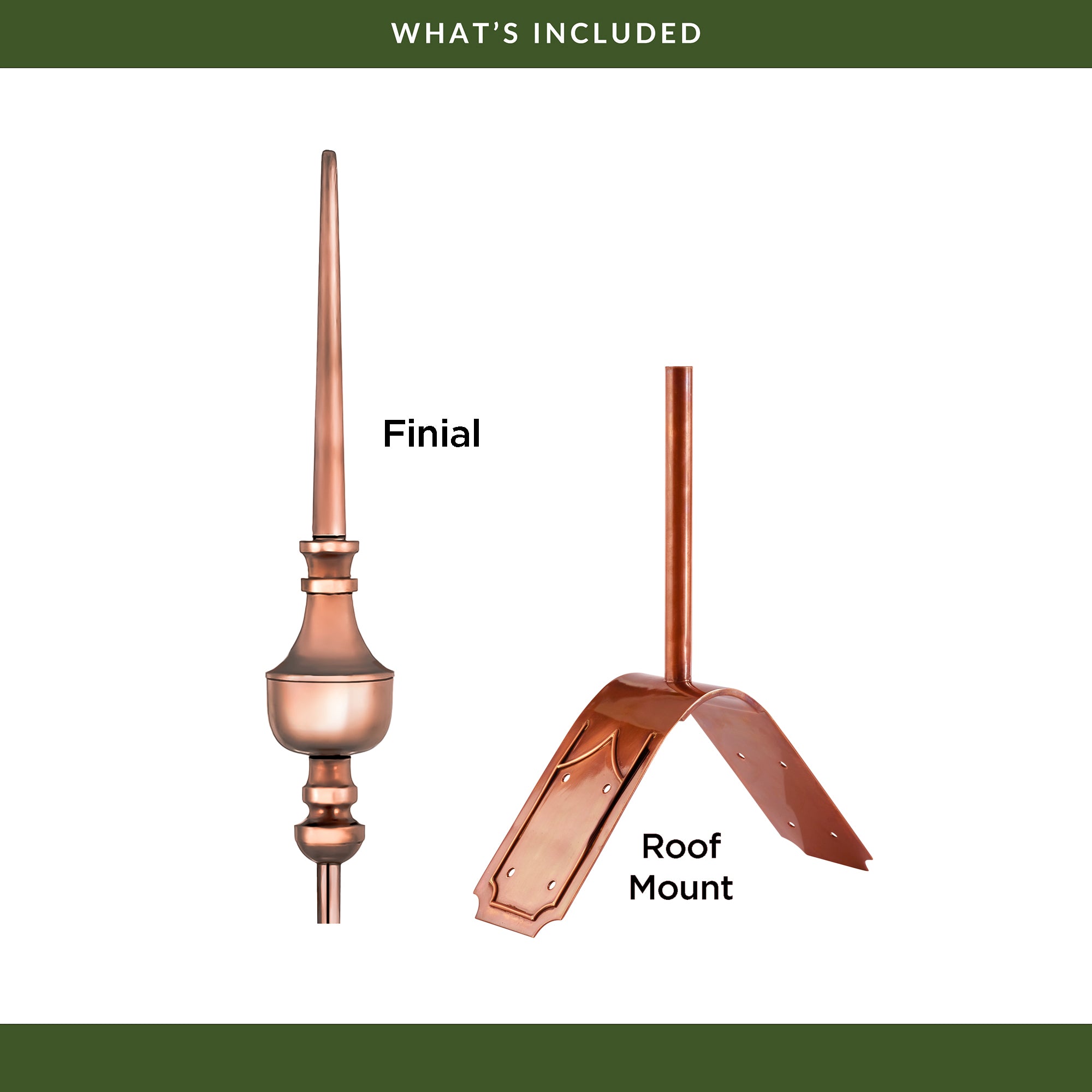 27" Victoria Finial with Decorative Roof Mount   - Evira
