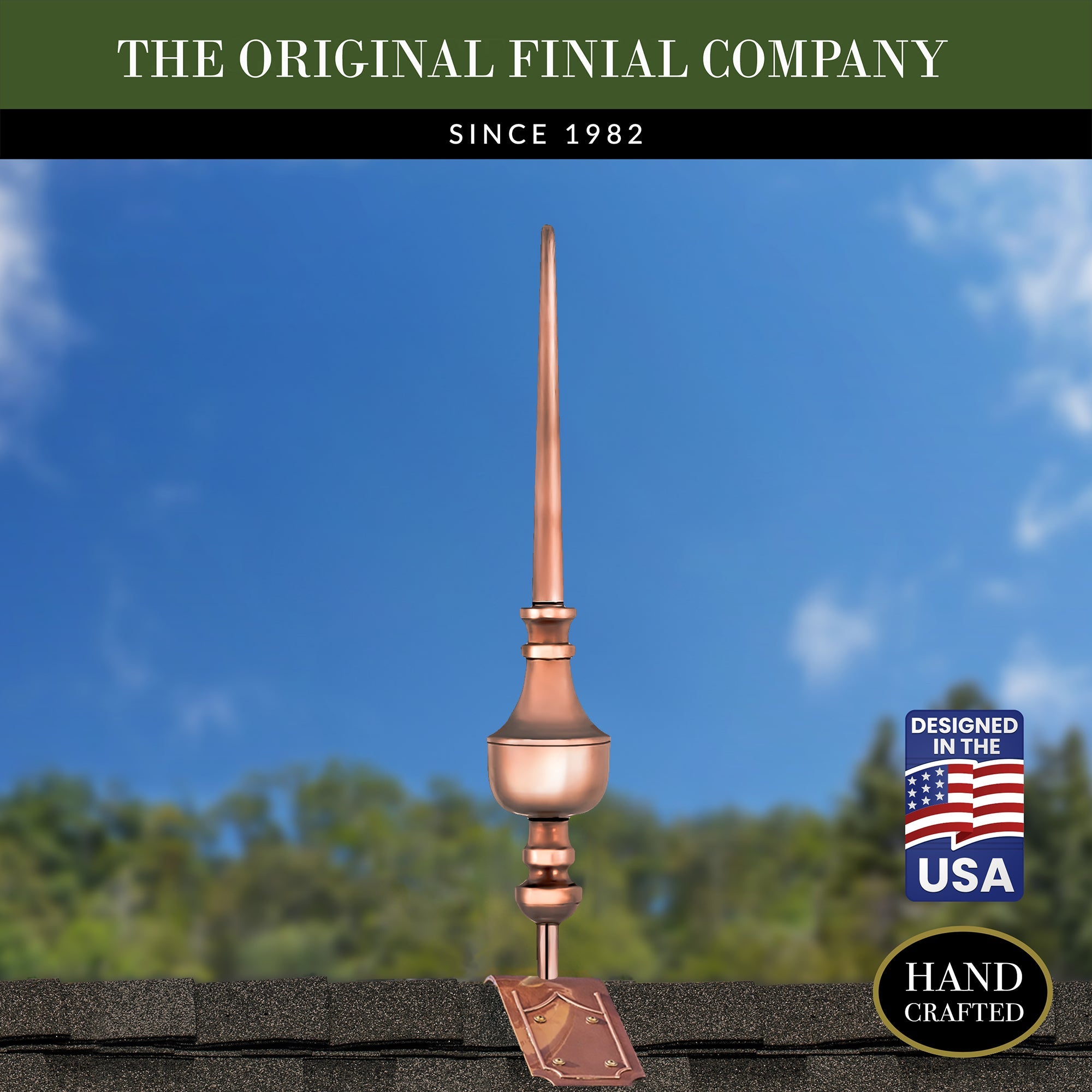 27" Victoria Finial with Decorative Roof Mount   - Evira