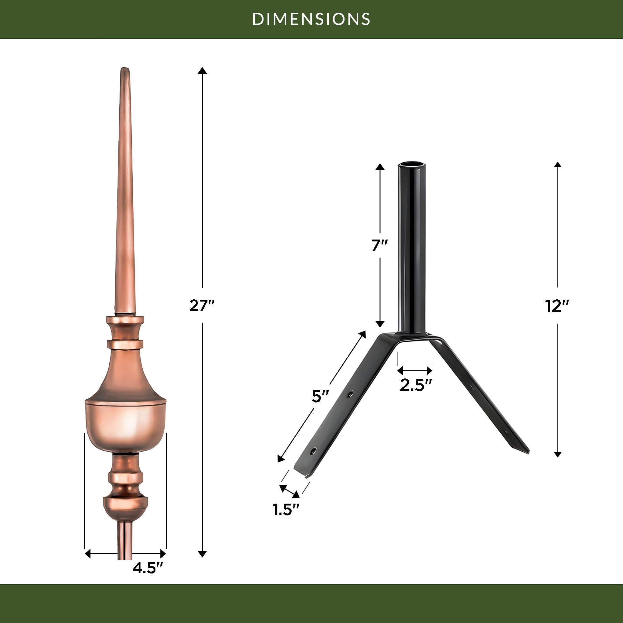 27" Victoria Rooftop Finial - Evira