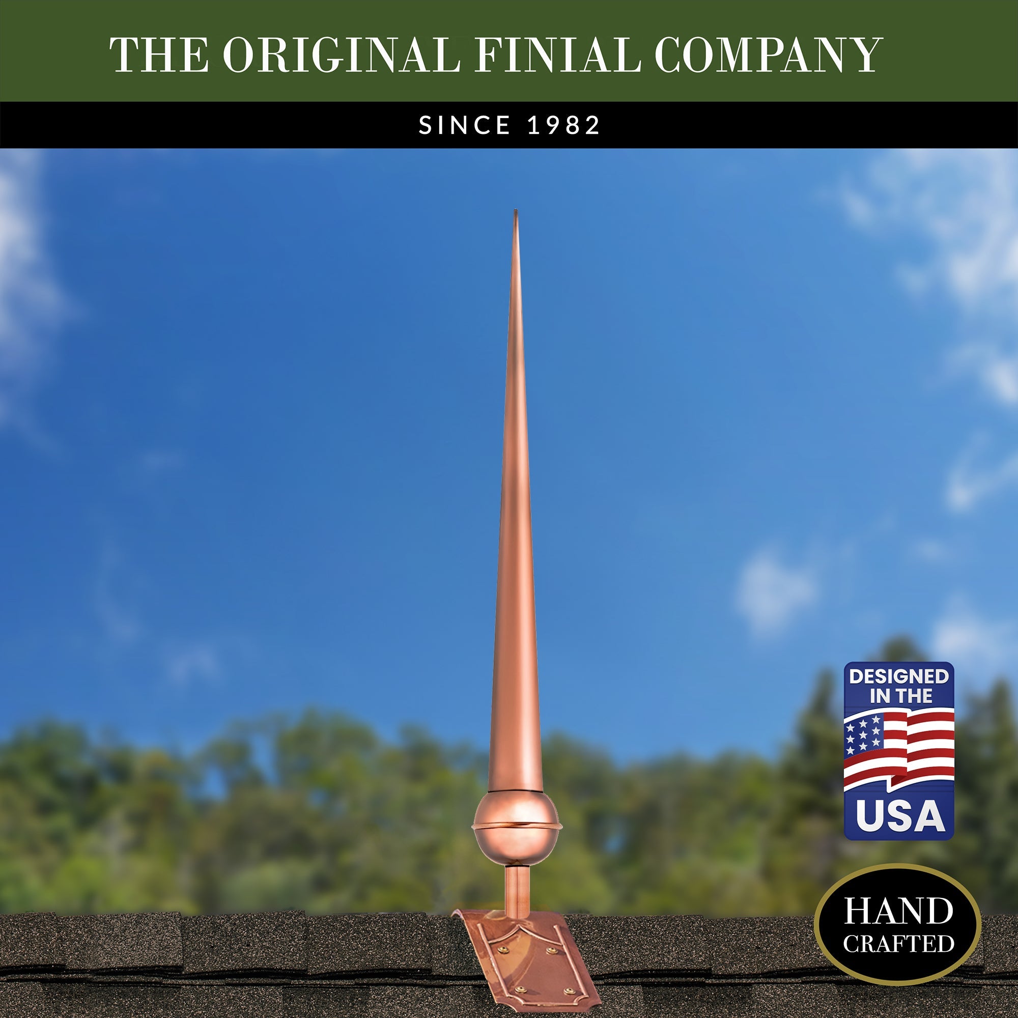 28" Gawain Finial with Decorative Roof Mount   - Evira