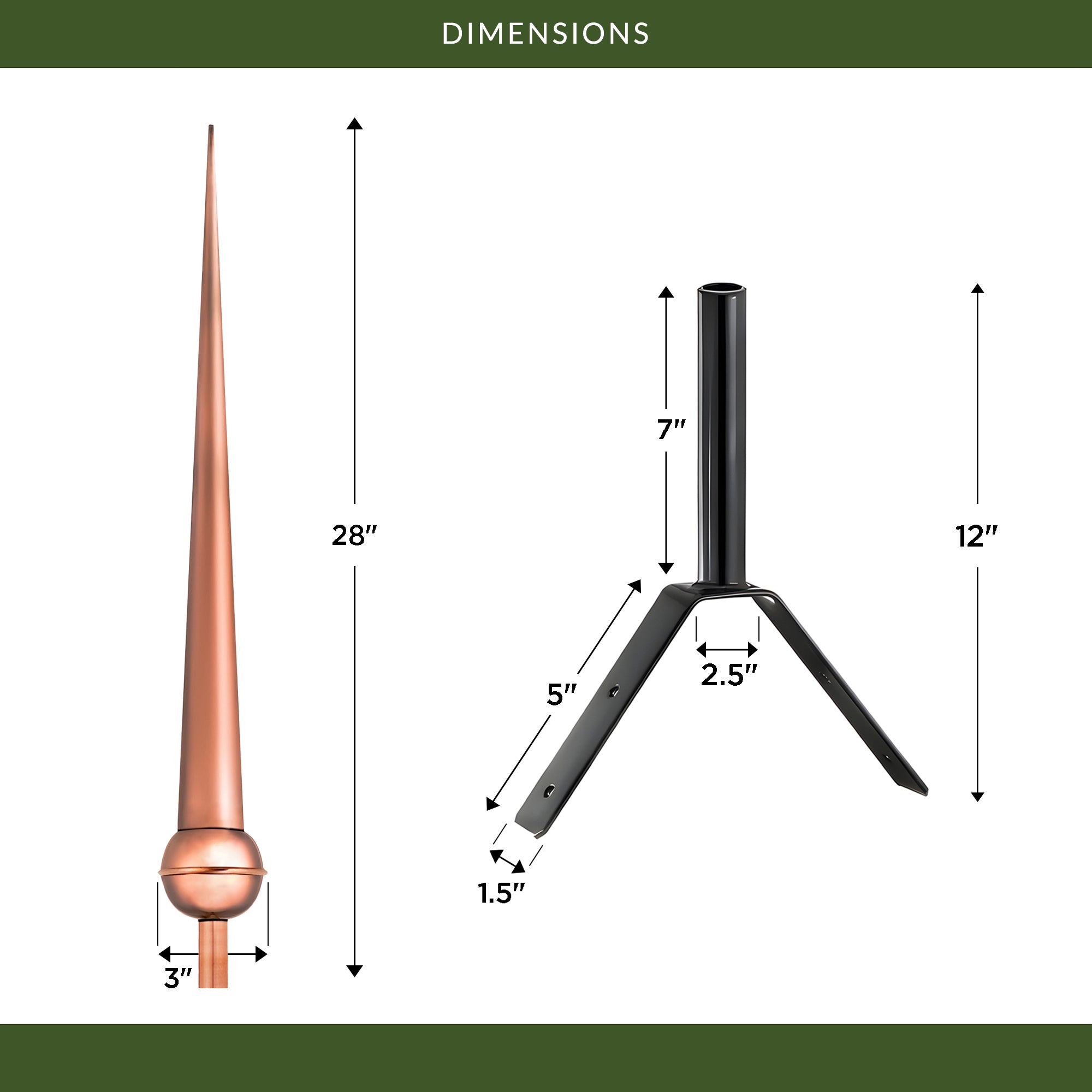 28" Gawain Rooftop Finial - Evira