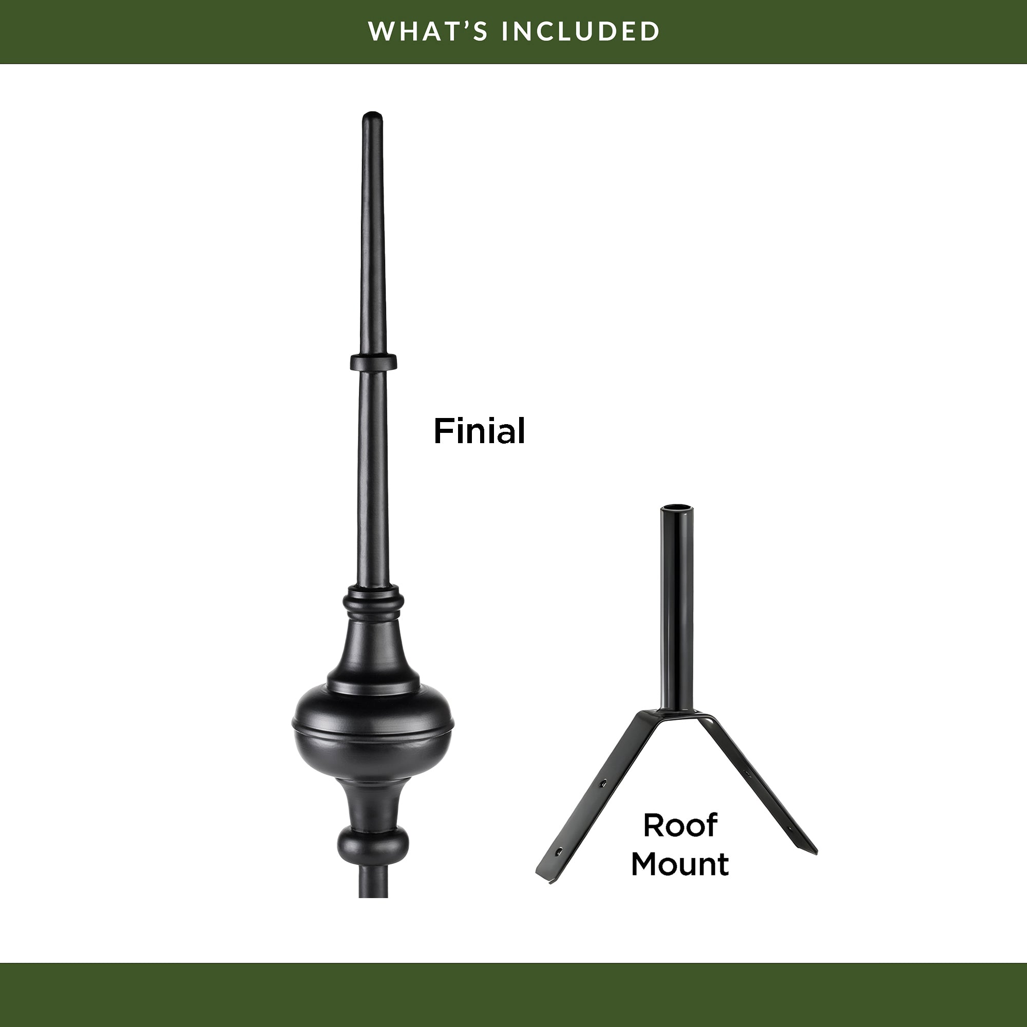 28" Morgana Black Aluminum Finial - Evira