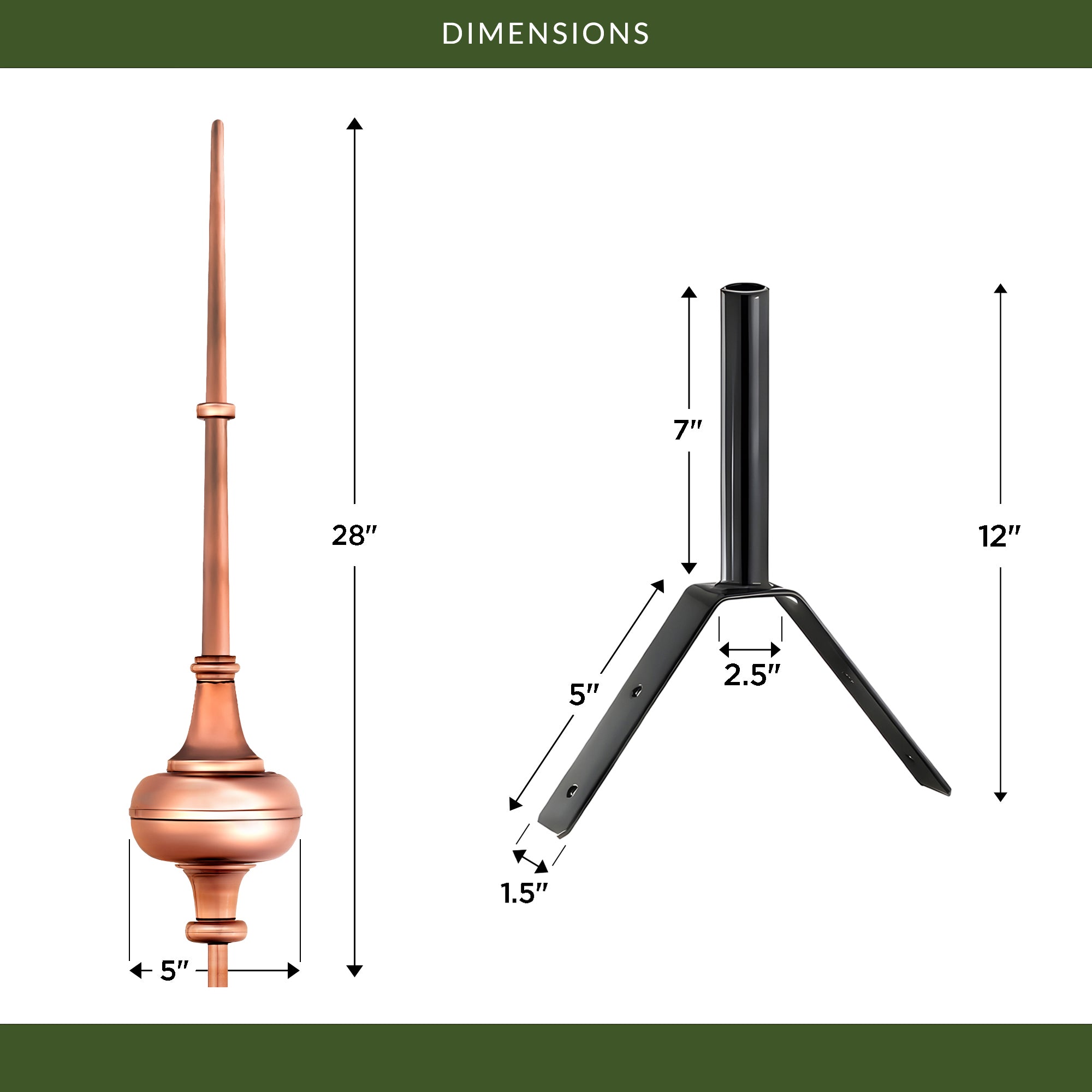 28" Morgana Rooftop Finial - Evira