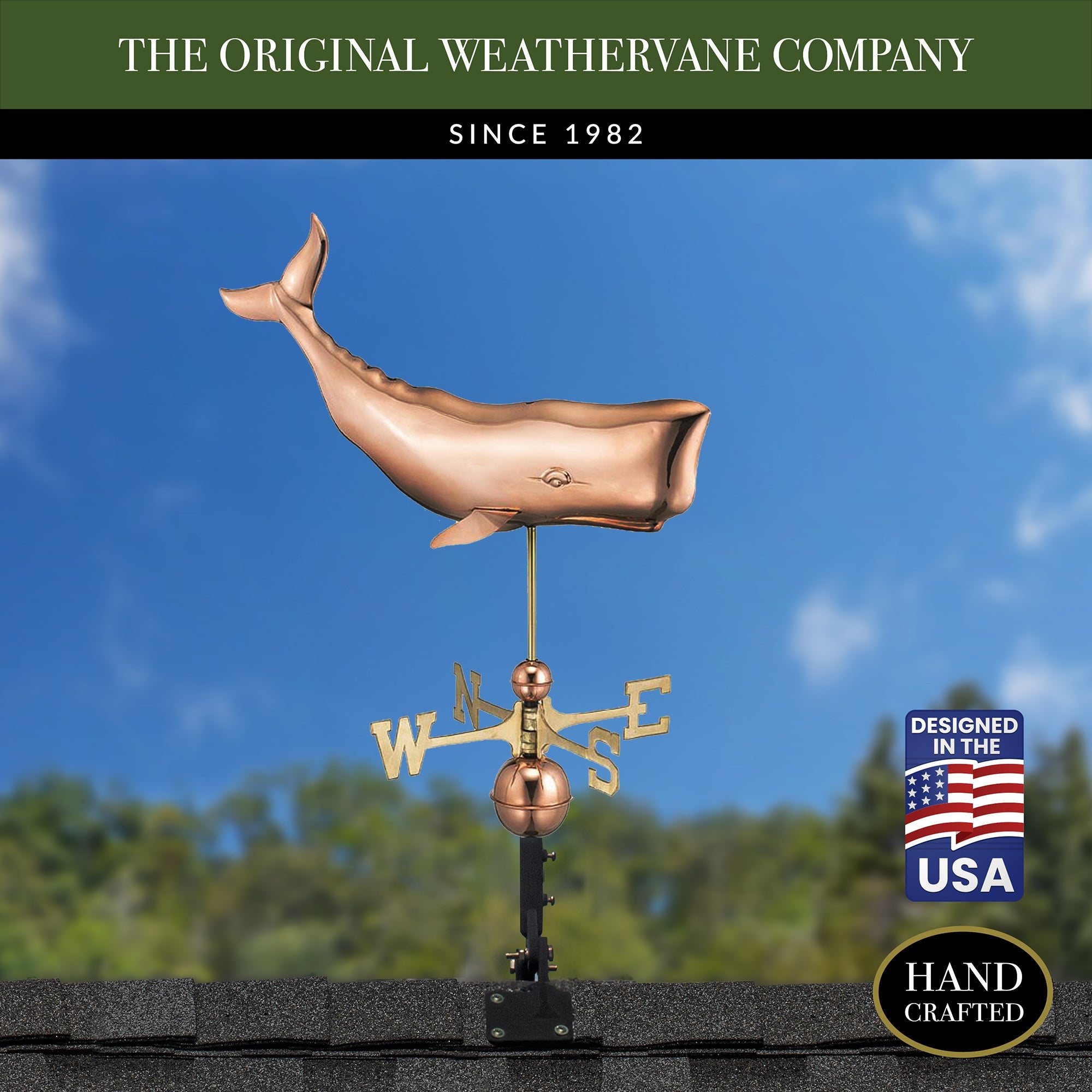28" Whale Weathervane - Evira