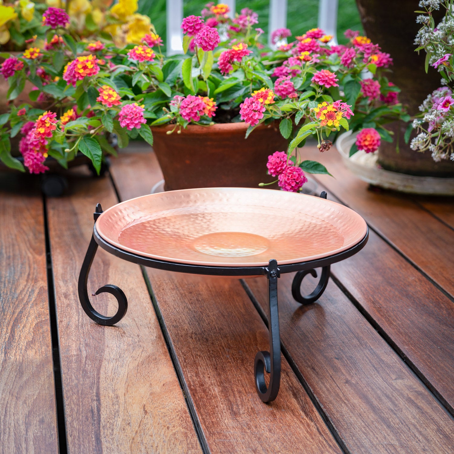 Freestanding Copper Birdbath - Evira