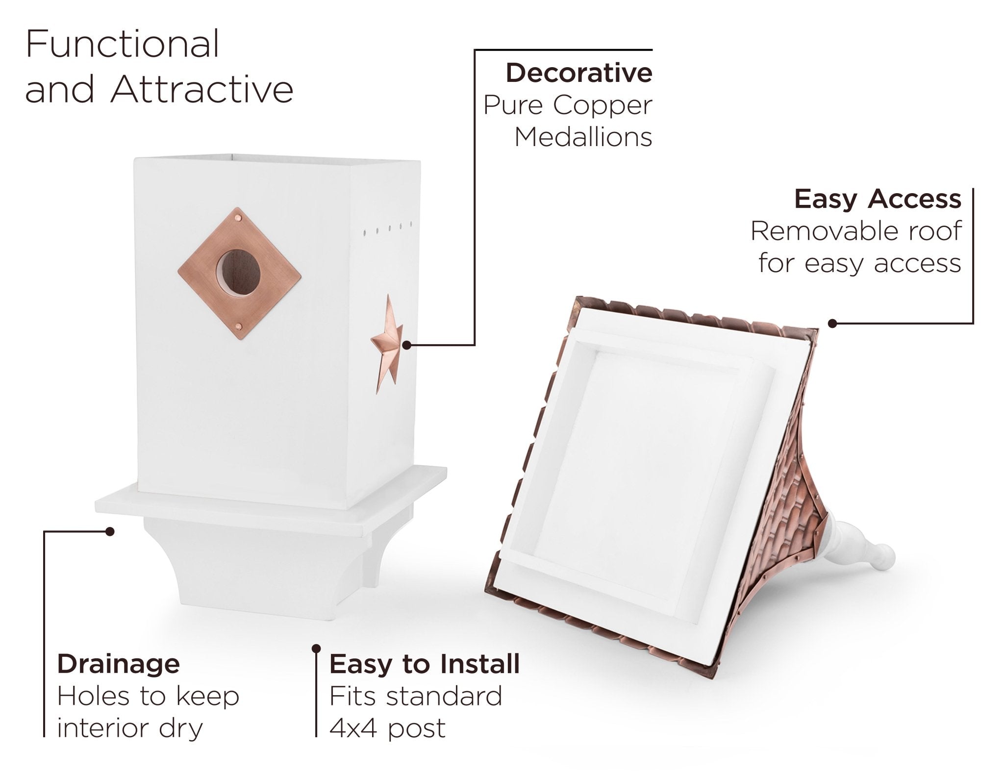 Villa Bird House “ White with Roof - Evira