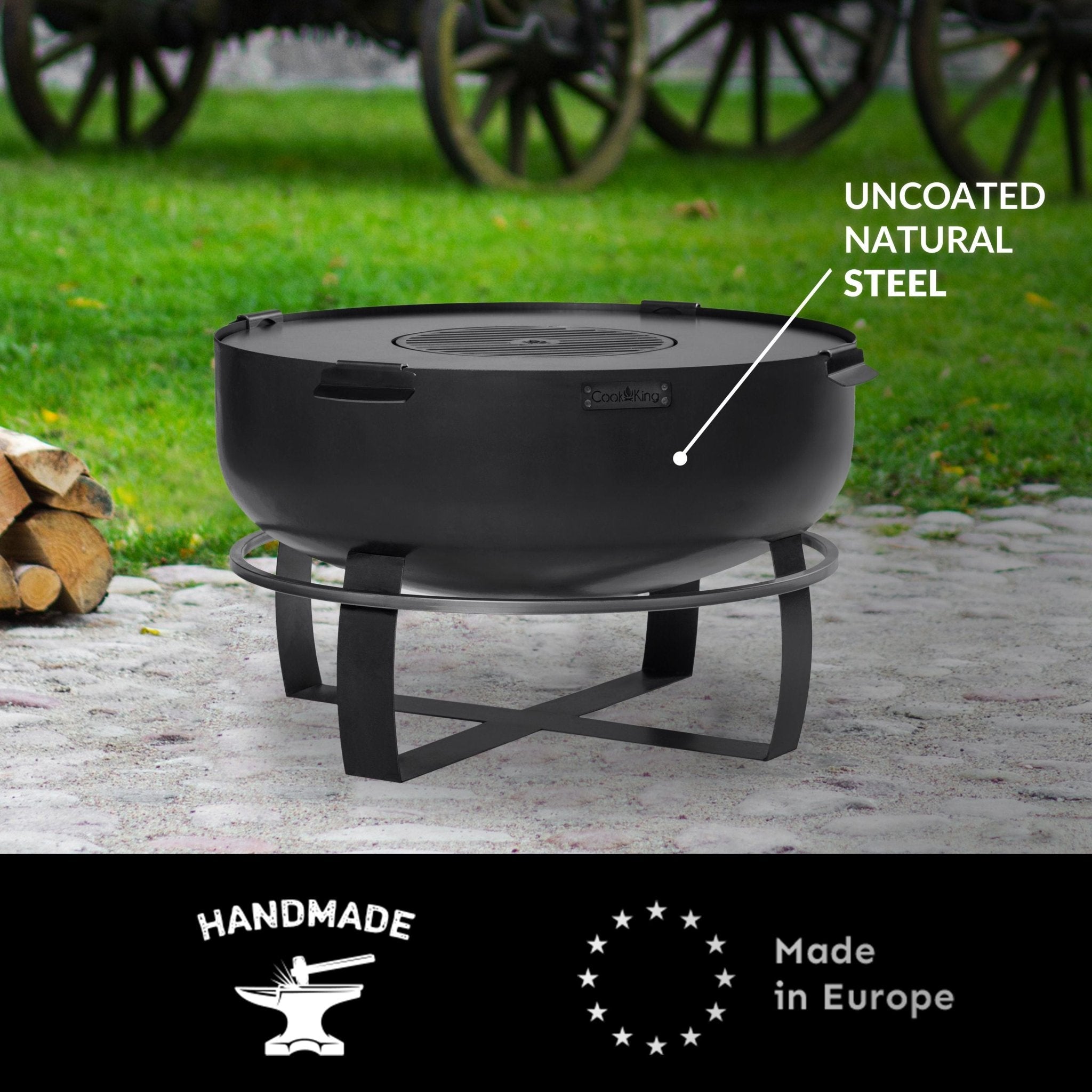 Ignition 32" XXL Fire Pit with Grill Plate - Evira