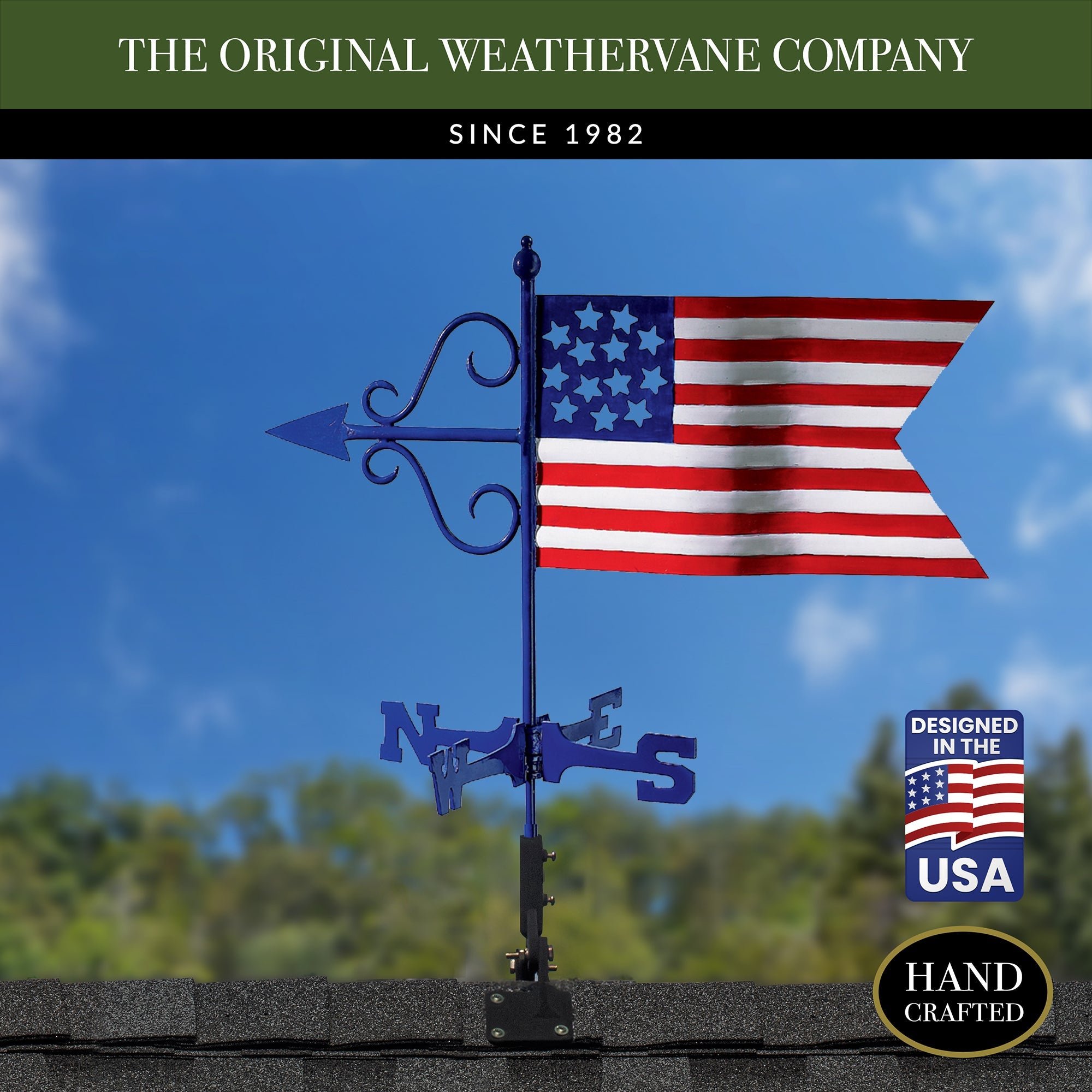 Americana Flag Cottage Weathervane - Evira