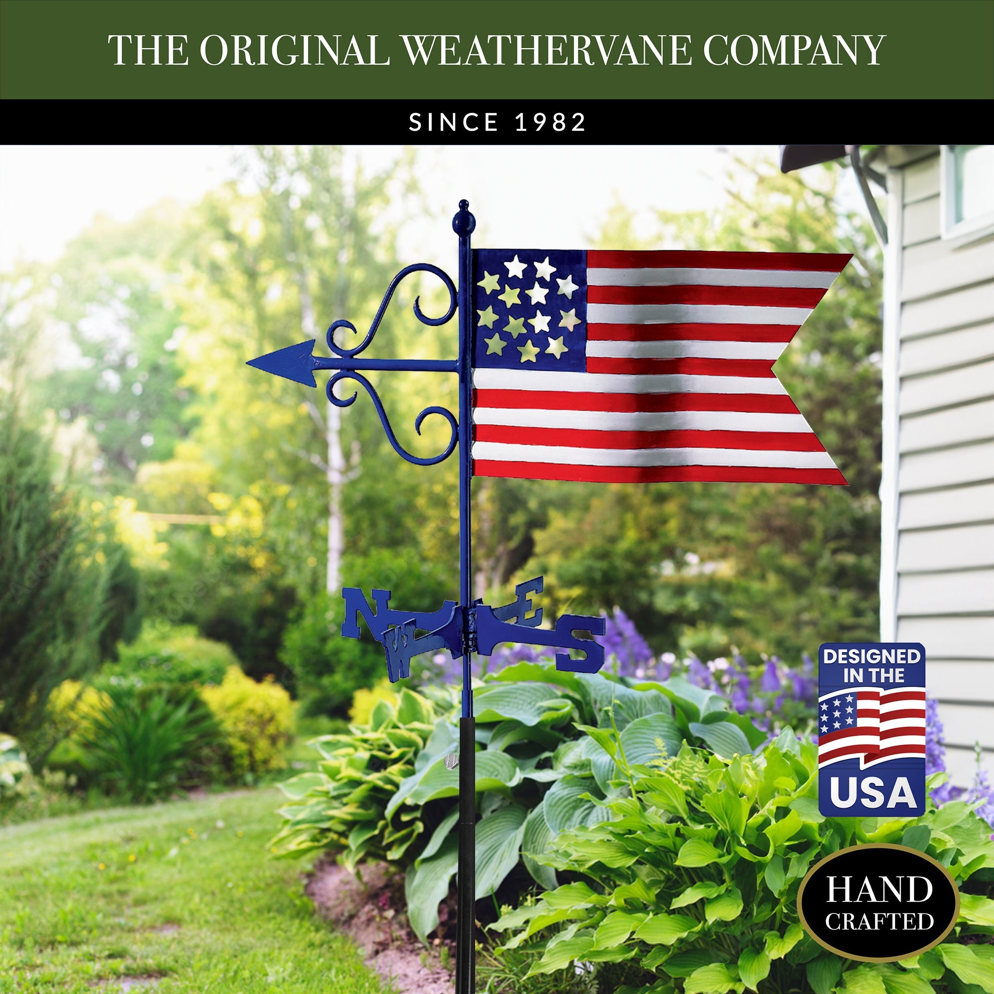 Americana Flag Garden Weathervane - Evira