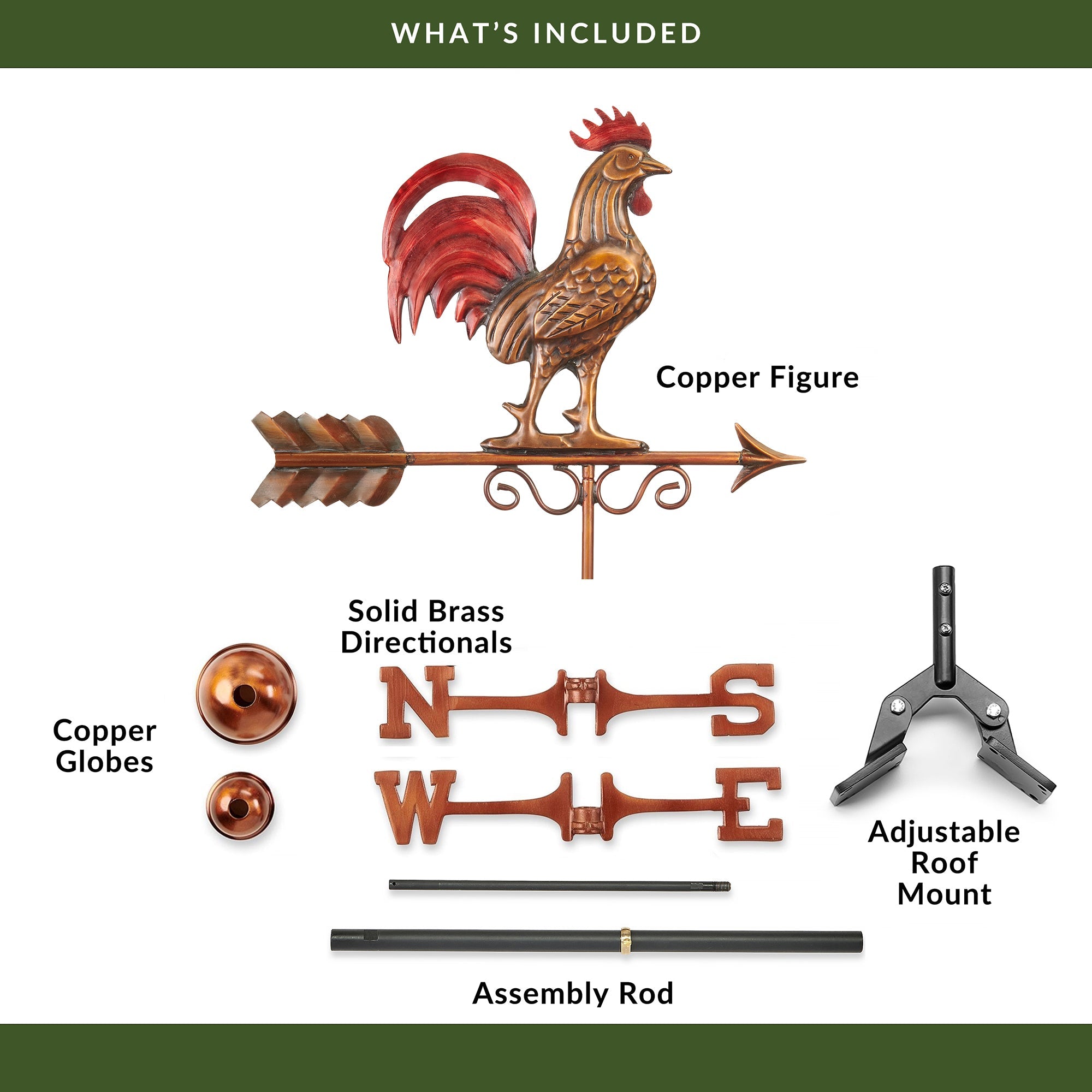 Bantam Red Rooster Weathervane - Evira