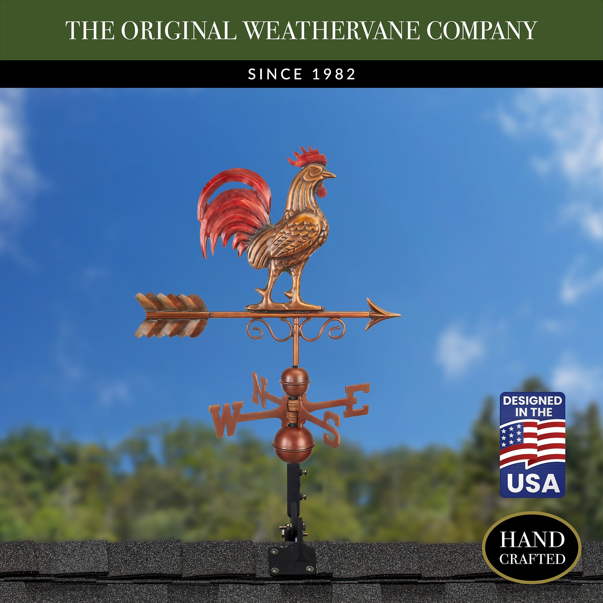 Bantam Red Rooster Weathervane - Evira