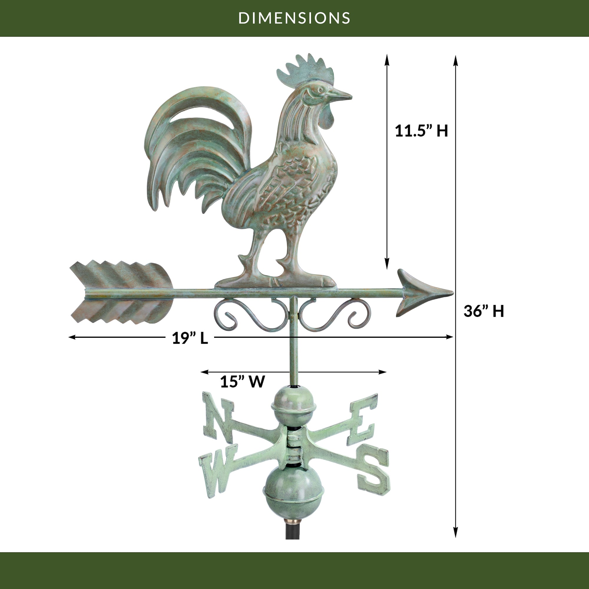 Bantam Rooster Weathervane - Evira