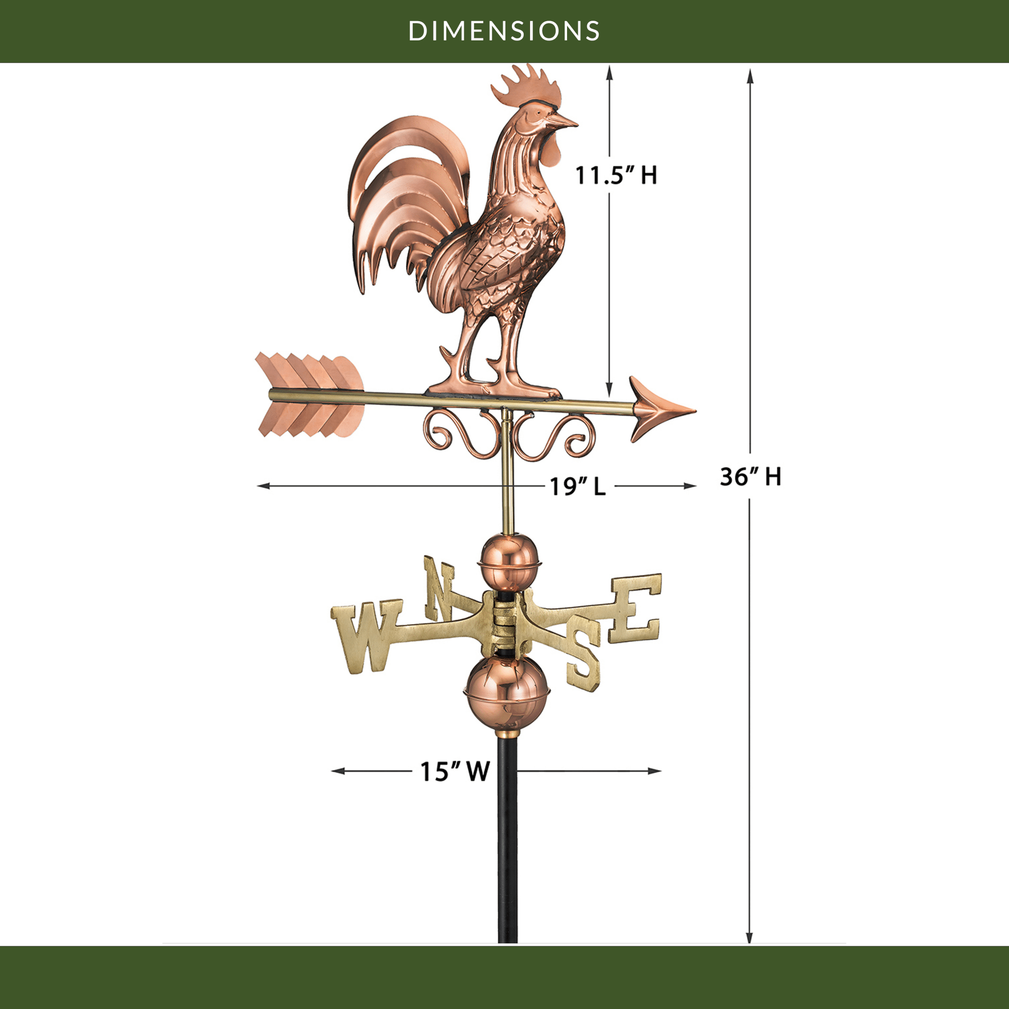 Bantam Rooster Weathervane - Evira