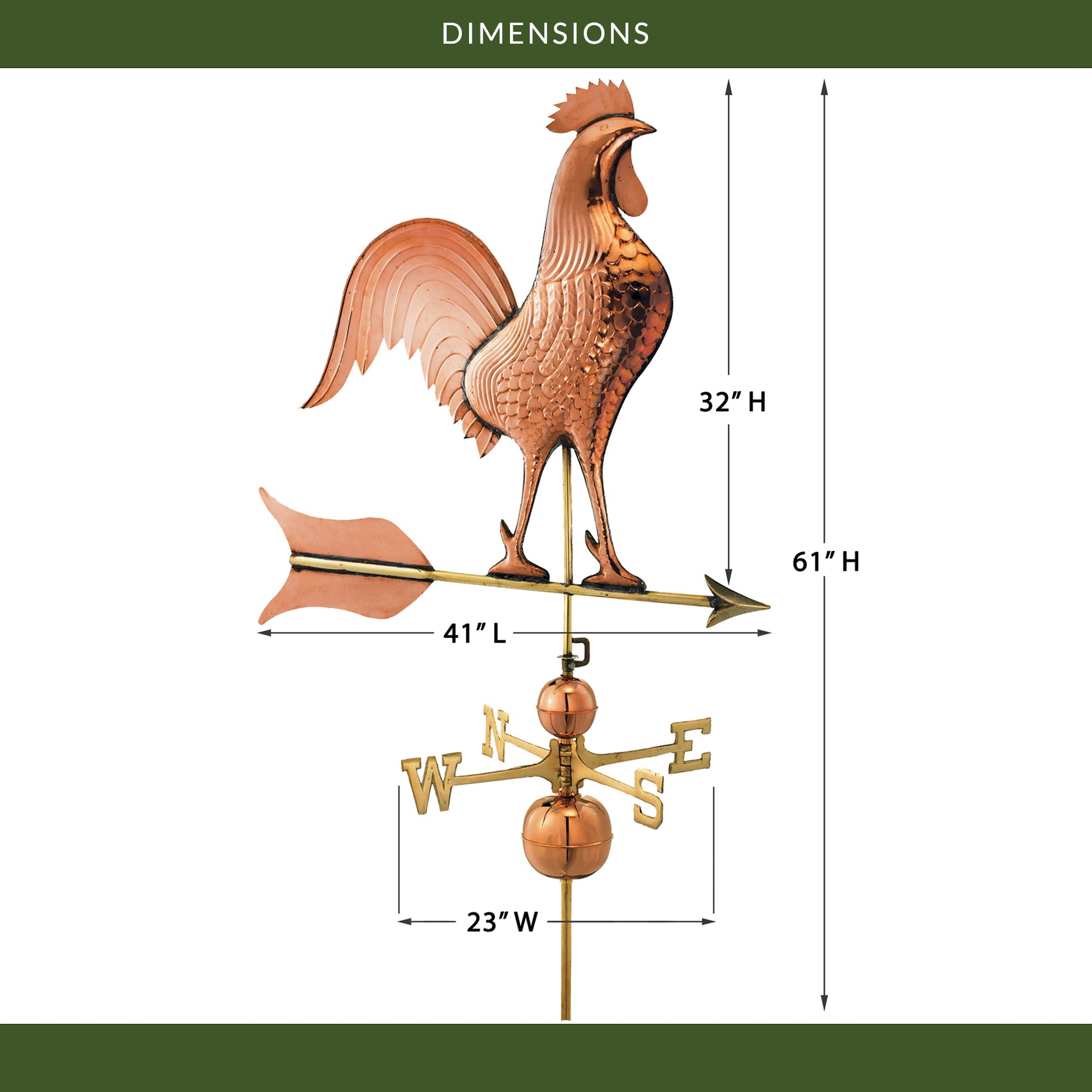 Barn Rooster Weathervane - Evira