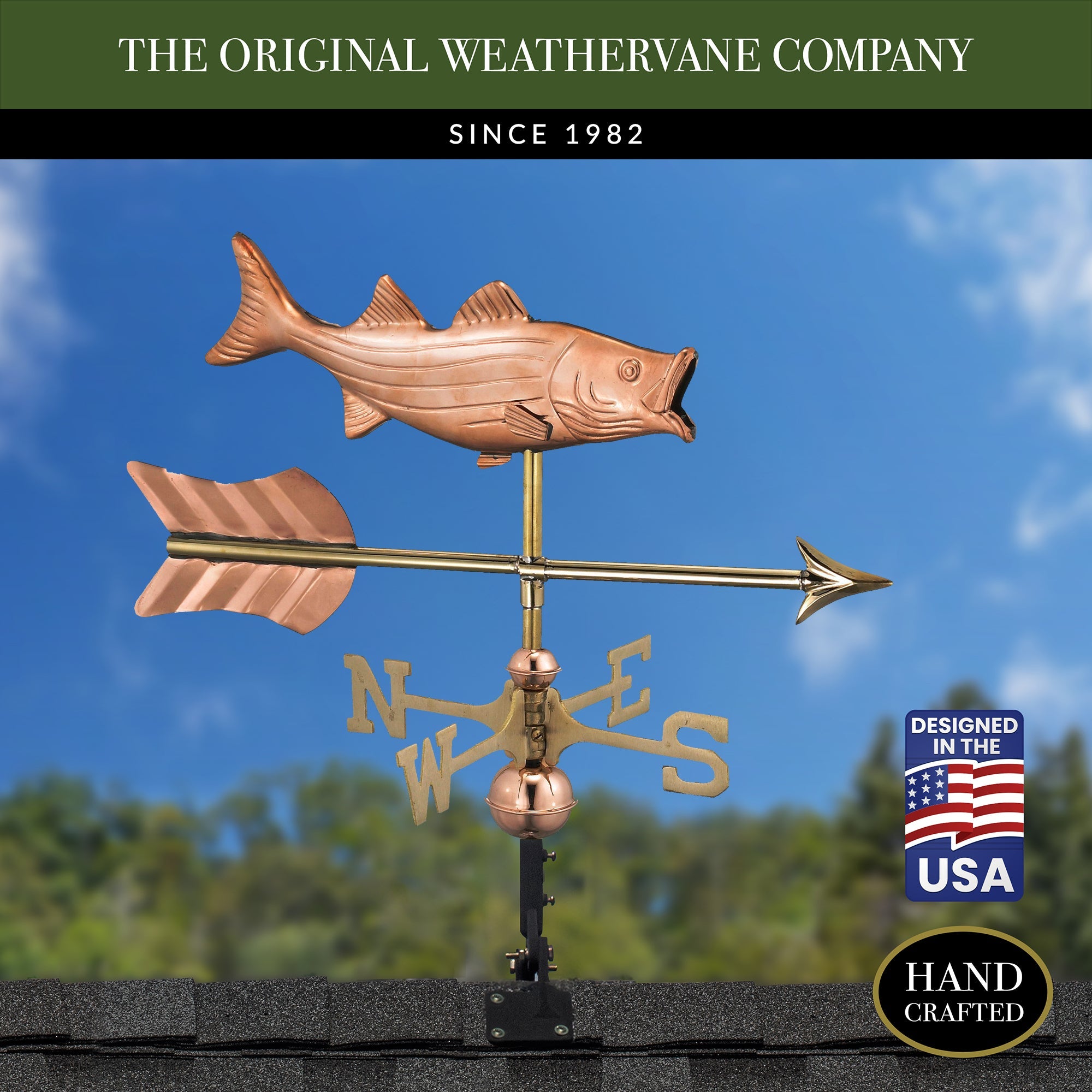 Bass with Arrow Cottage Weathervane - Evira