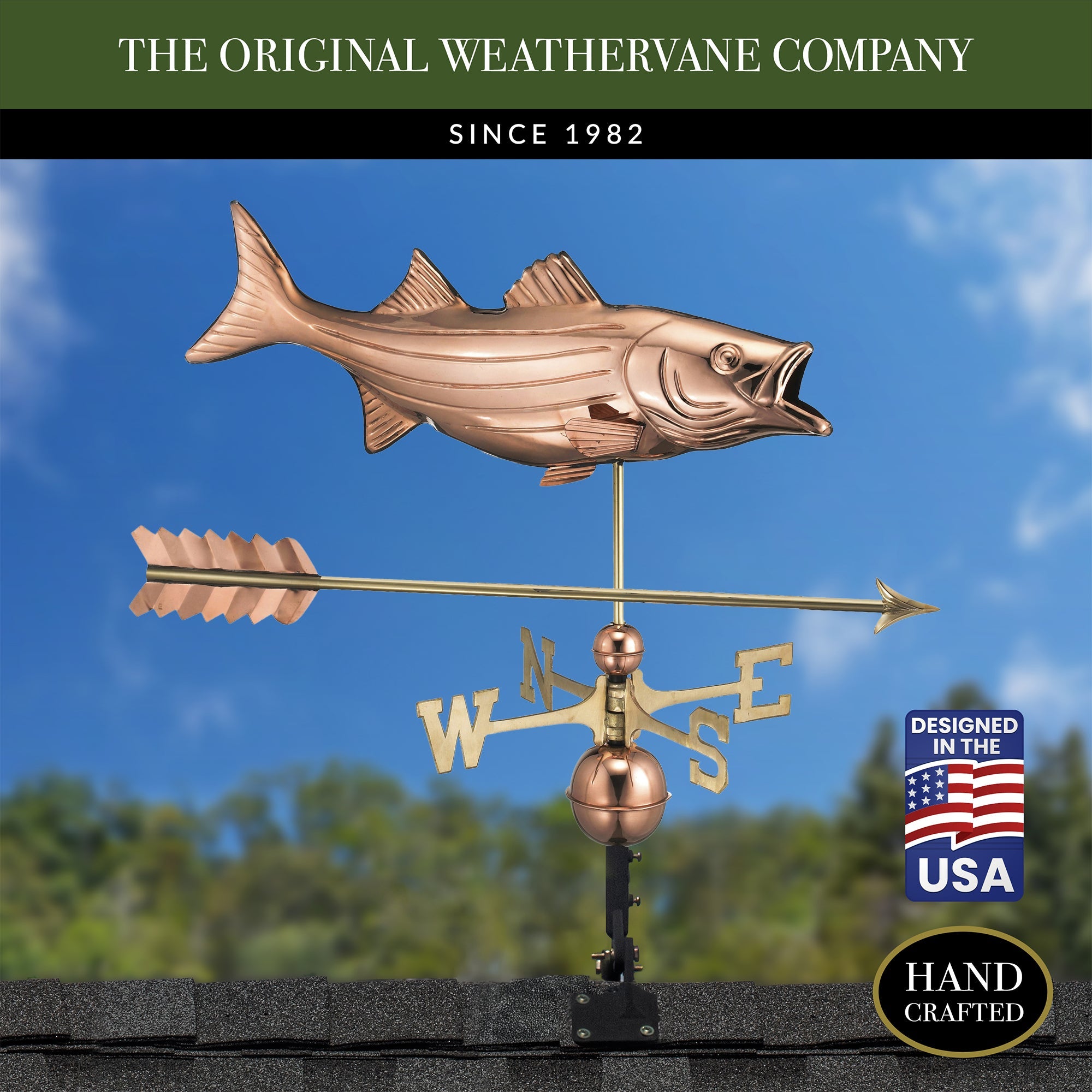 Bass with Arrow Weathervane - Evira