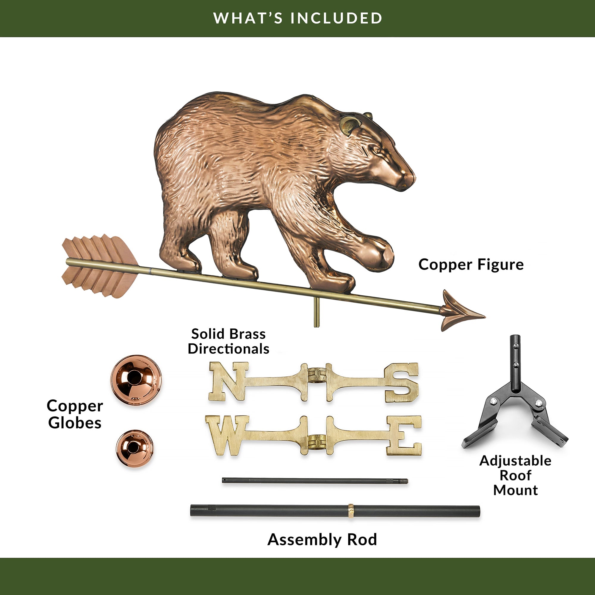 Bear Weathervane with Arrow - Evira