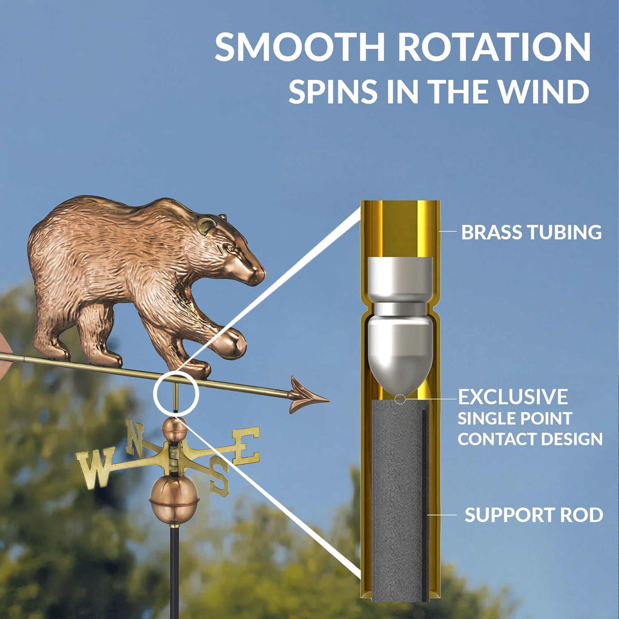 Bear Weathervane with Arrow - Evira