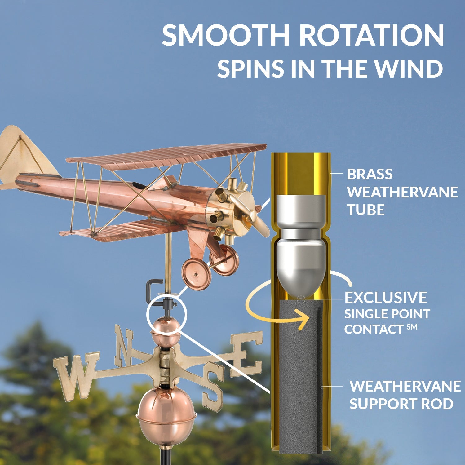 Biplane Weathervane - Evira