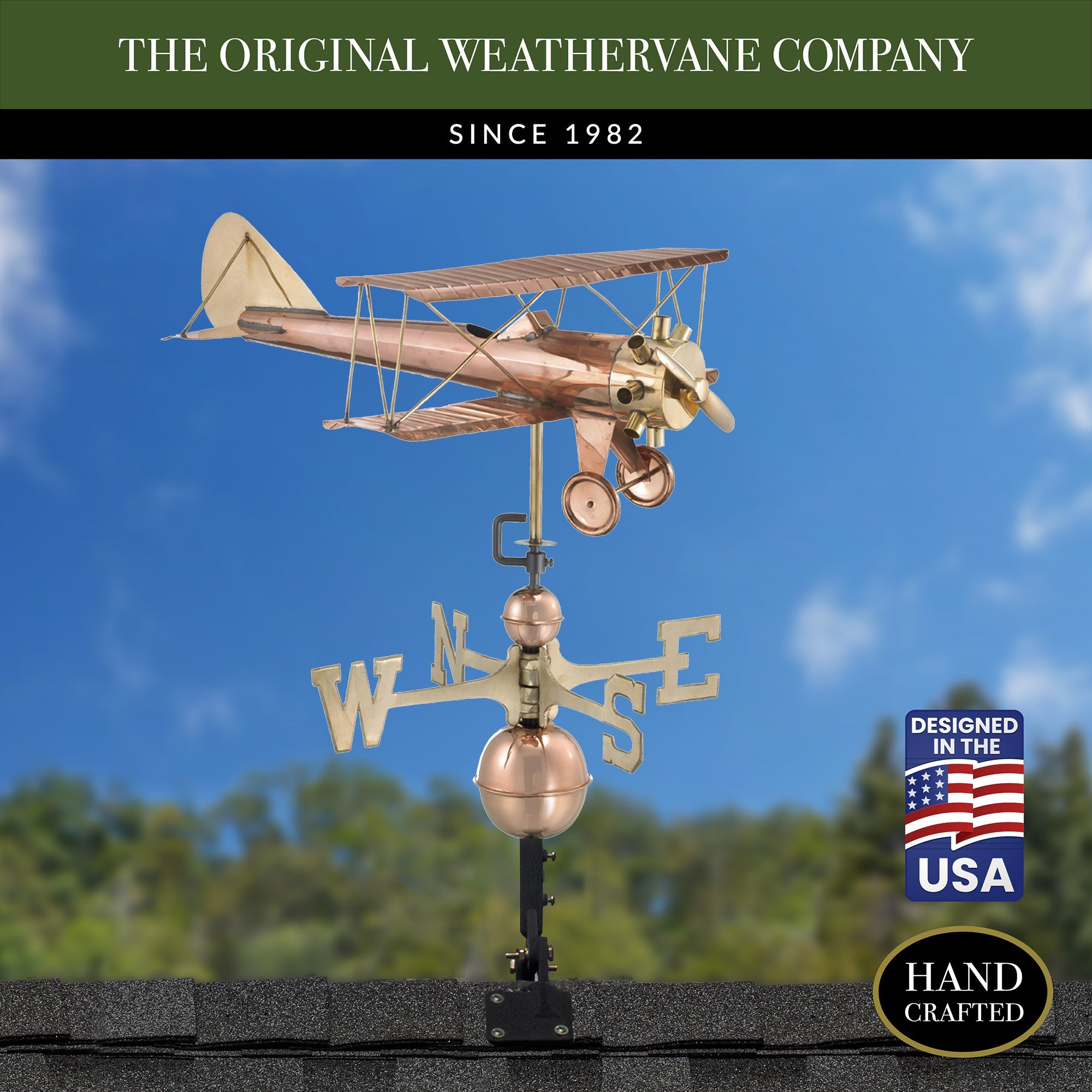 Biplane Weathervane - Evira