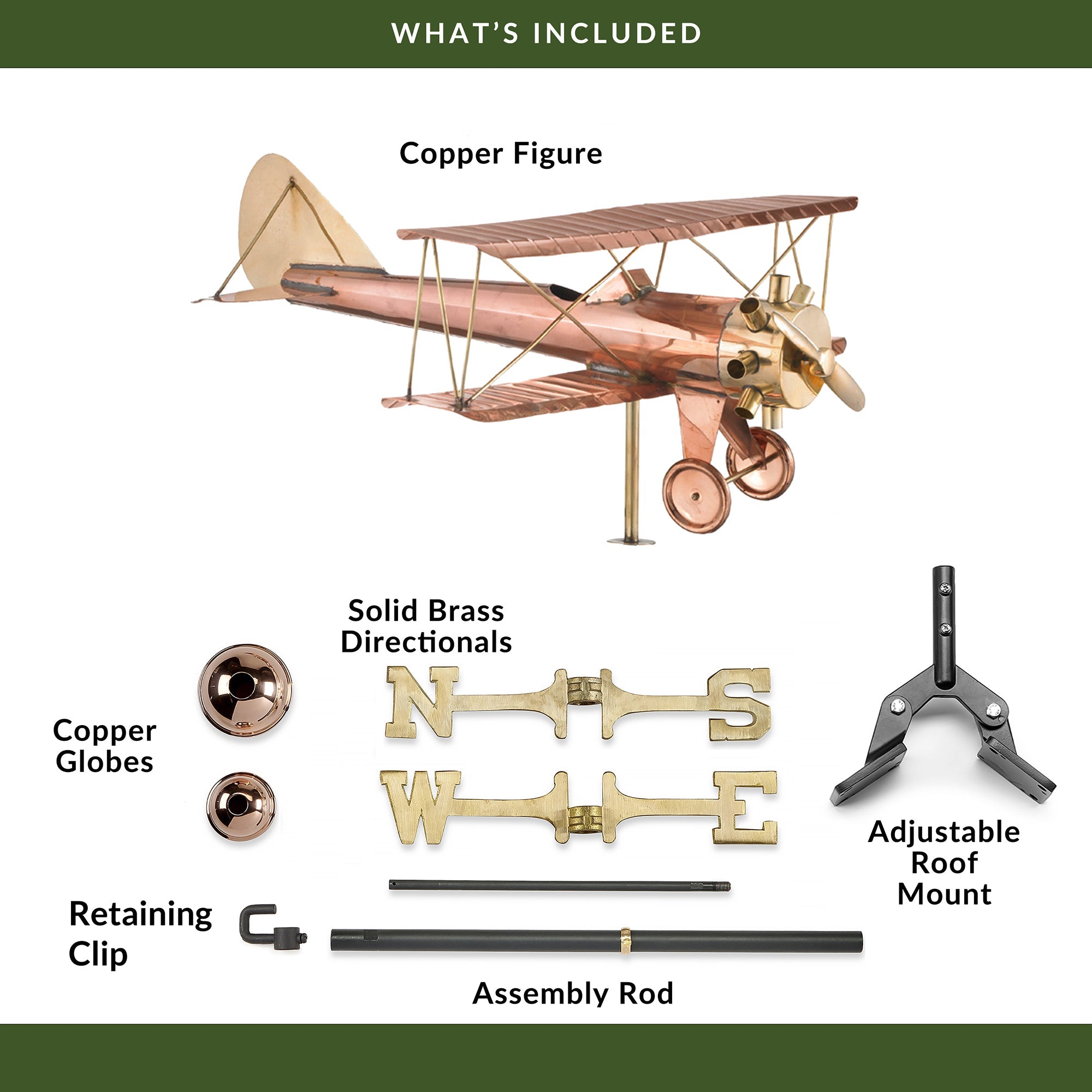 Biplane Weathervane - Evira