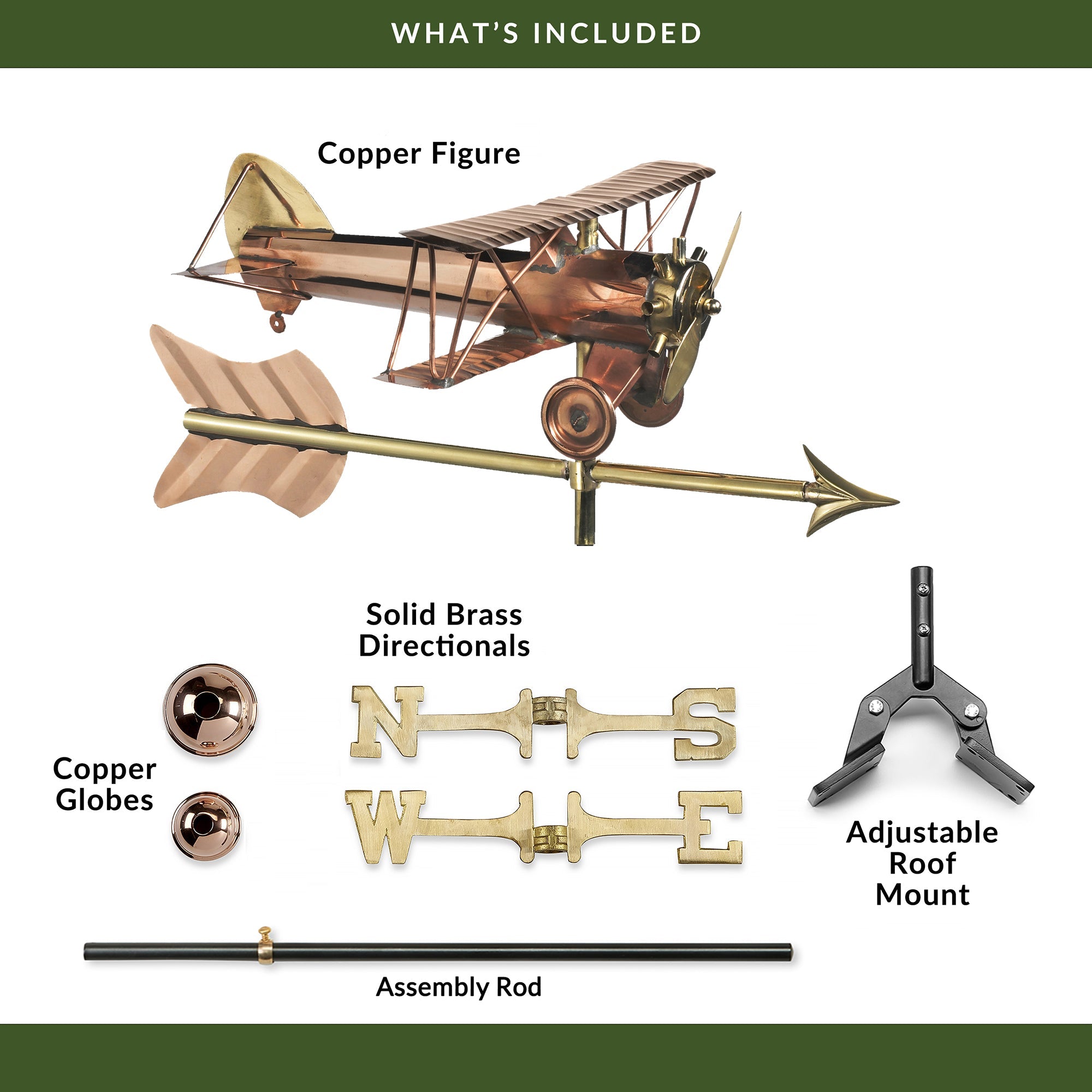 Biplane with Arrow Cottage Weathervane - Evira