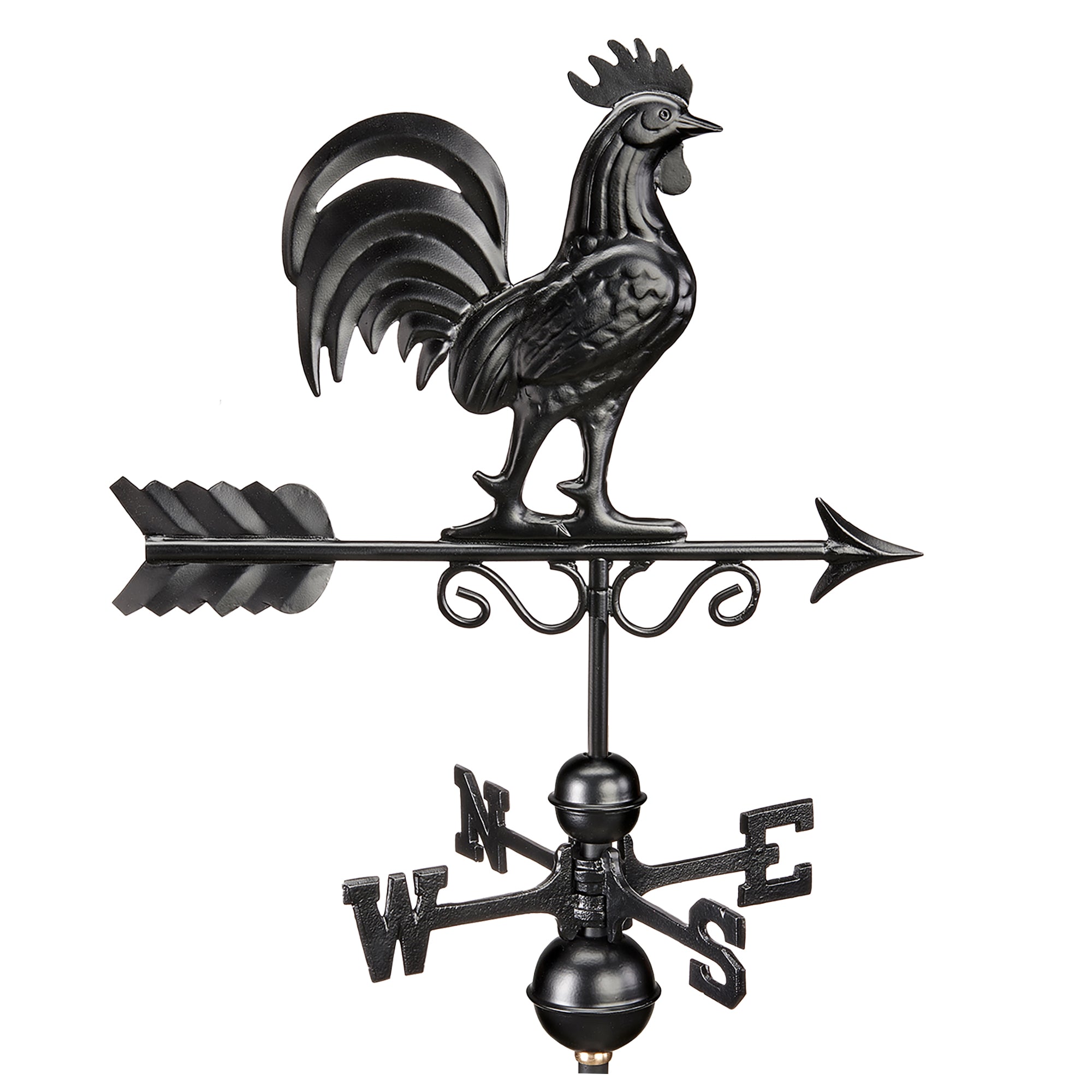 Black Aluminum Bantam Rooster Standard Weathervane - Evira
