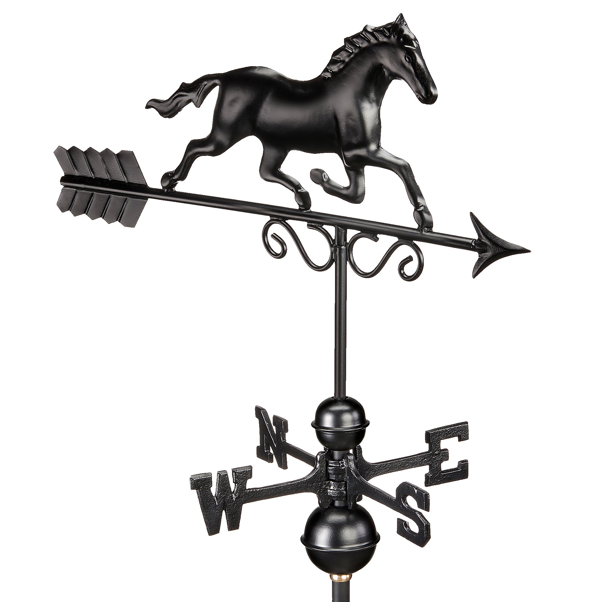 Black Aluminum Galloping Horse - Evira