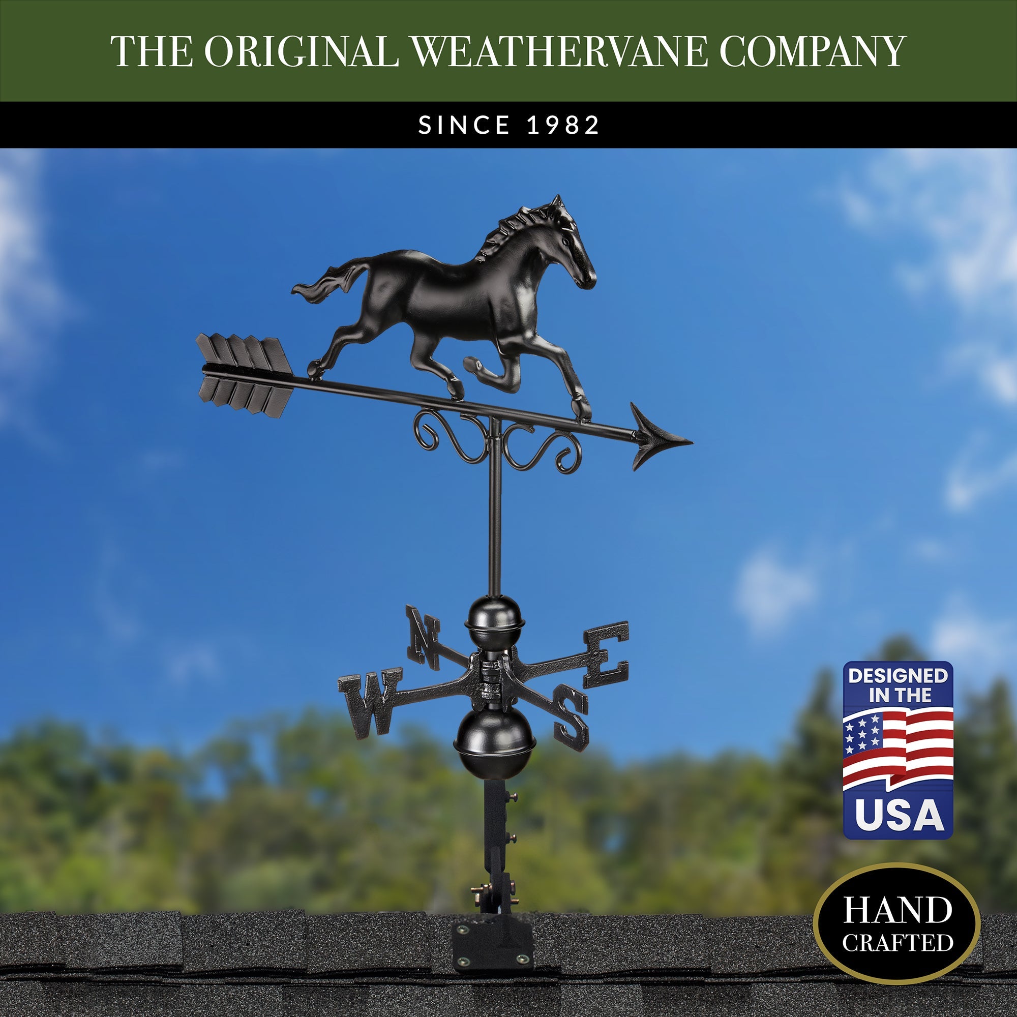 Black Aluminum Galloping Horse - Evira