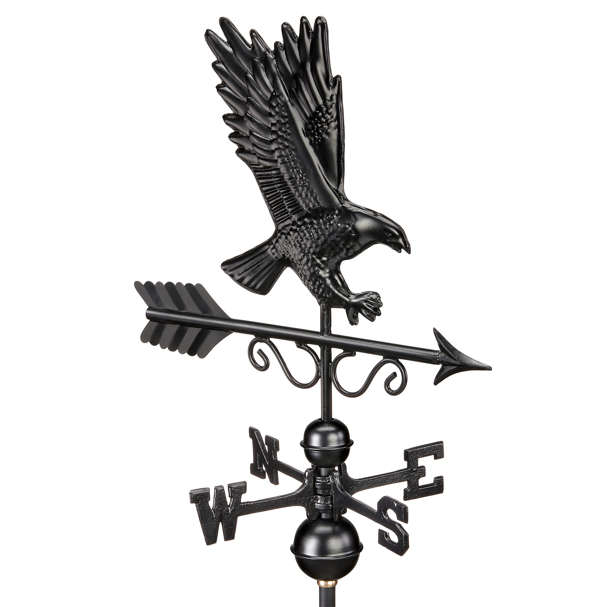 Black Aluminum Majestic Eagle Standard Weathervane - Evira