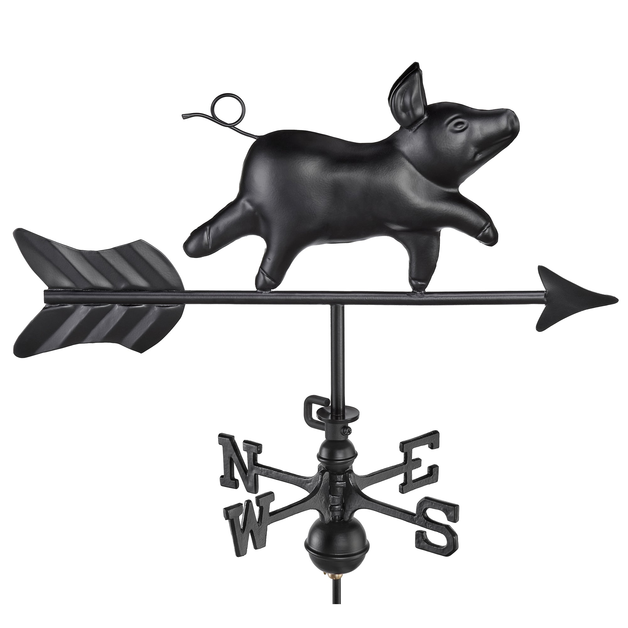Black Aluminum Pig Garden Weathervane - Evira