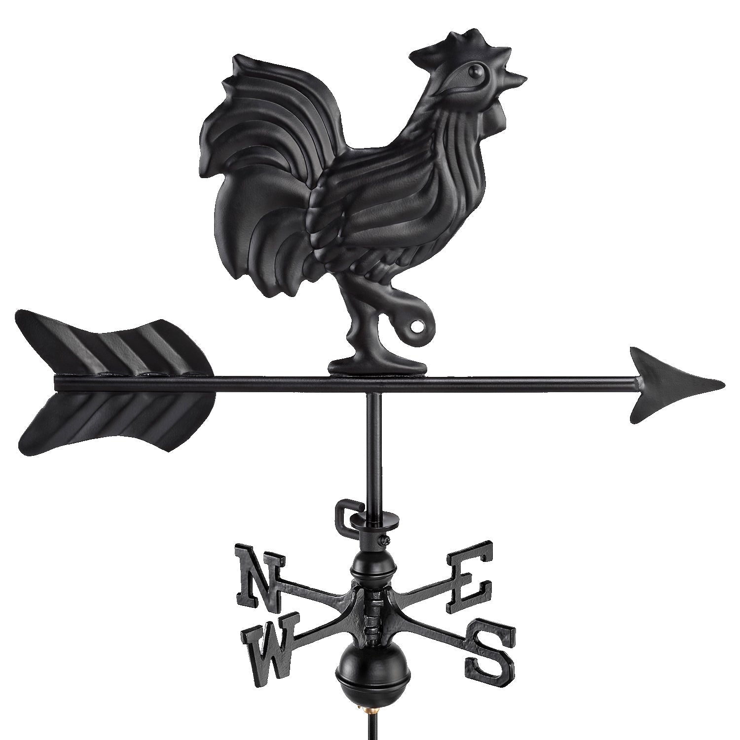 Black Aluminum Rooster Cottage Weathervane - Evira