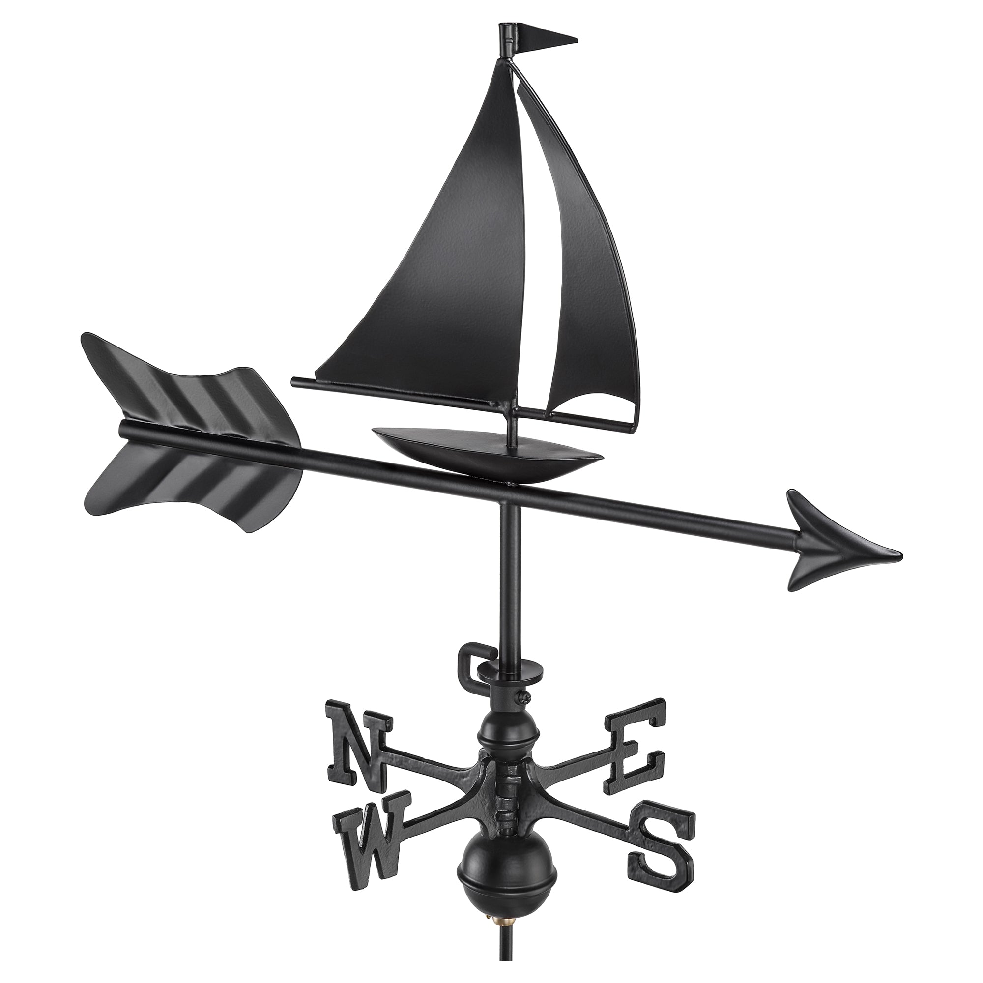 Black Aluminum Sailboat Garden Weathervane - Evira