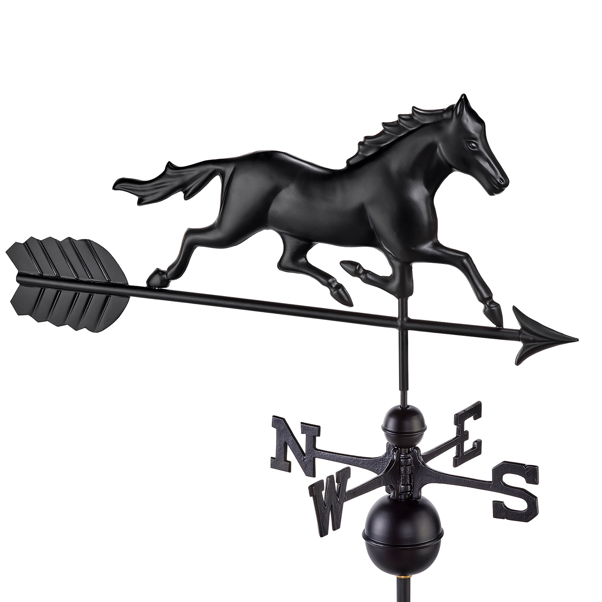 Black Aluminum Trotting Horse - Evira