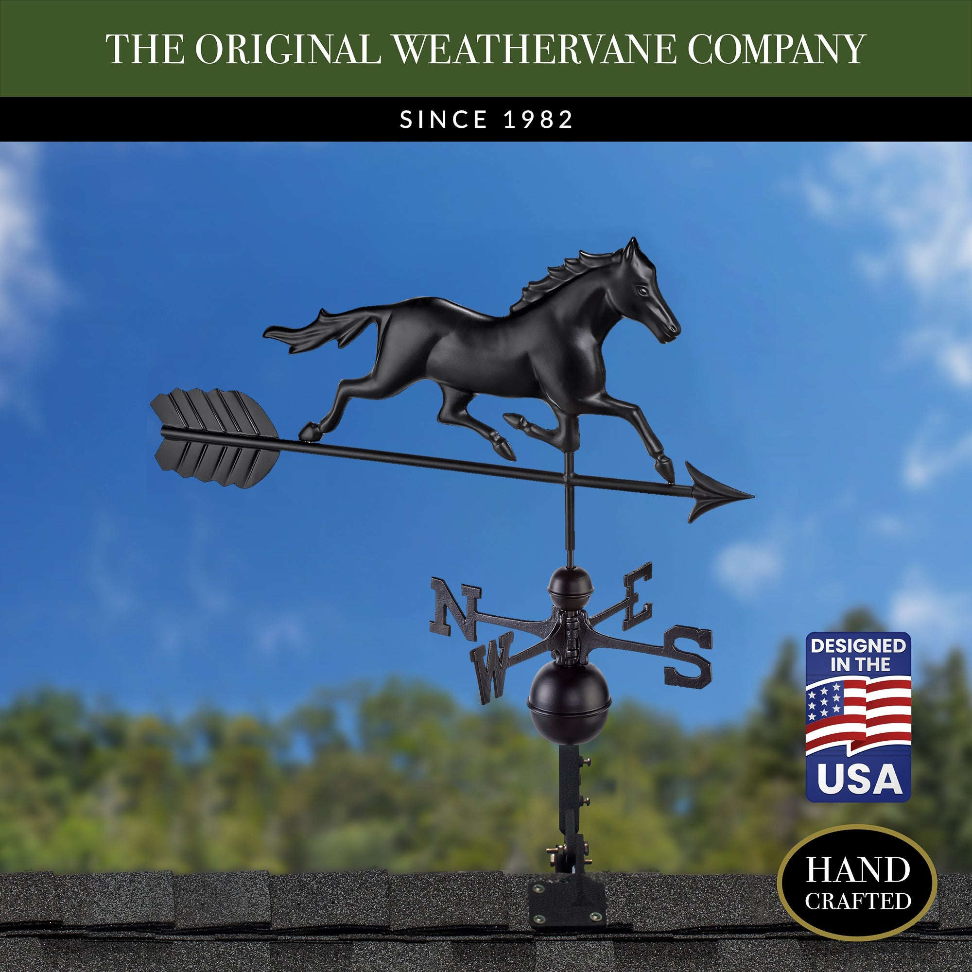 Black Aluminum Trotting Horse - Evira