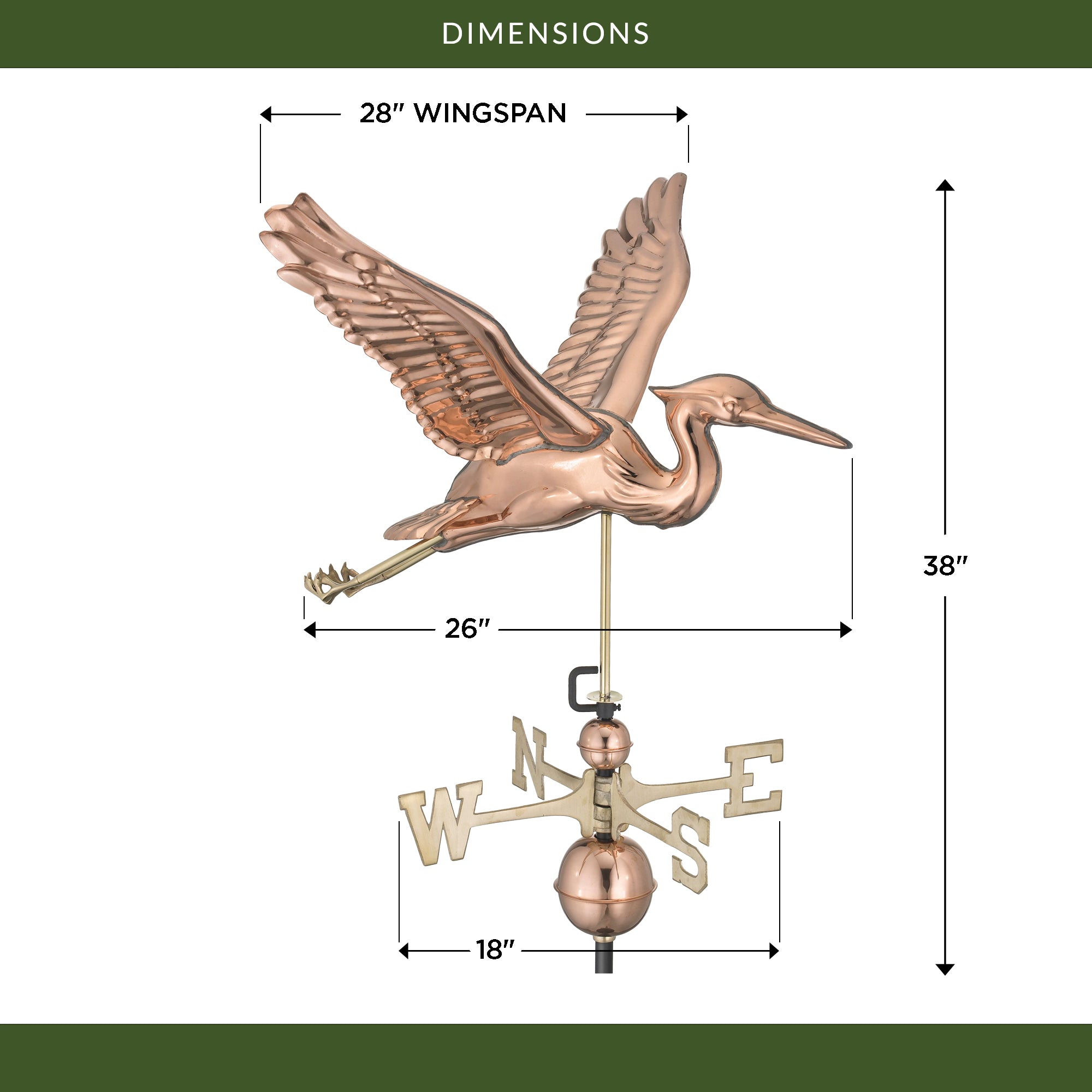 Blue Heron Weathervane - Evira