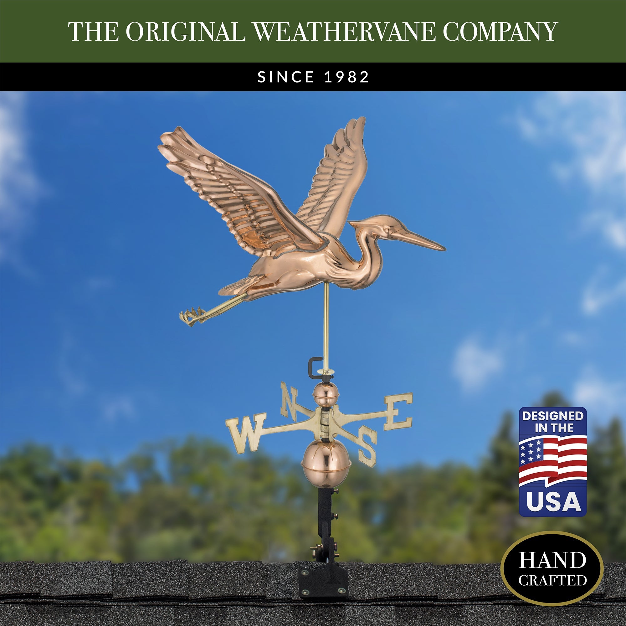 Blue Heron Weathervane - Evira